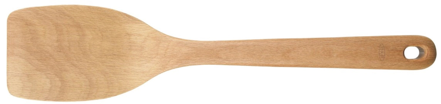 Robuster Bratenwender aus Buchenholz von OXO, 34.8 x 6.9 x 2 cm, perfekt zum Wenden und Servieren von Fleisch und Gemüse.