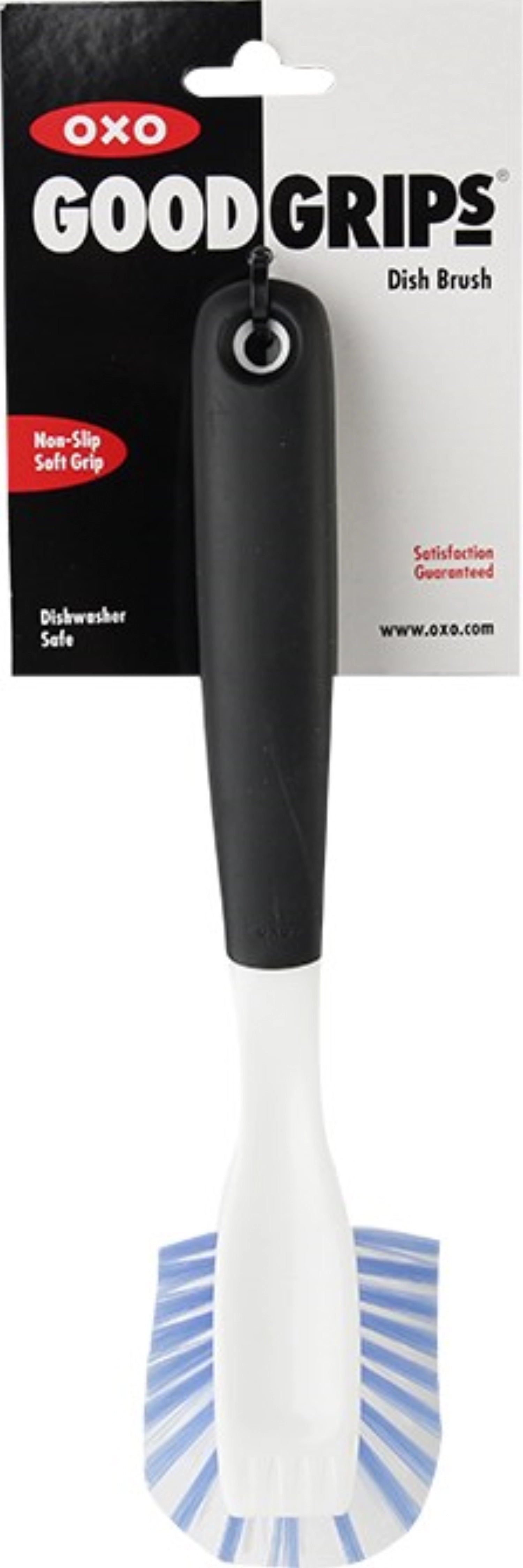 Praktische OXO Geschirrbürste mit 27.9 cm, ideal für müheloses Abwaschen von Geschirr und Pfannen, ergonomisches Design für optimalen Halt.
