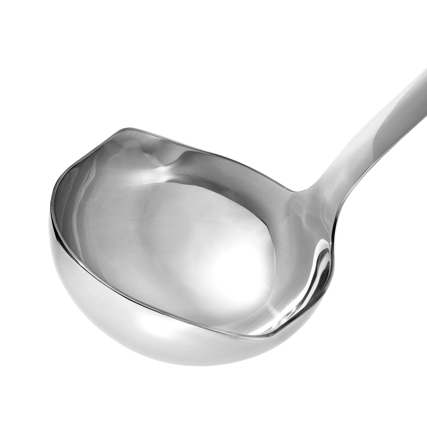 Robuste OXO Good Grips Steel Kelle, 33 cm, ideal zum Anheben und Portionieren von Speisen, ausgestattet mit ergonomischem, rutschfestem Griff für angenehme Handhabung.