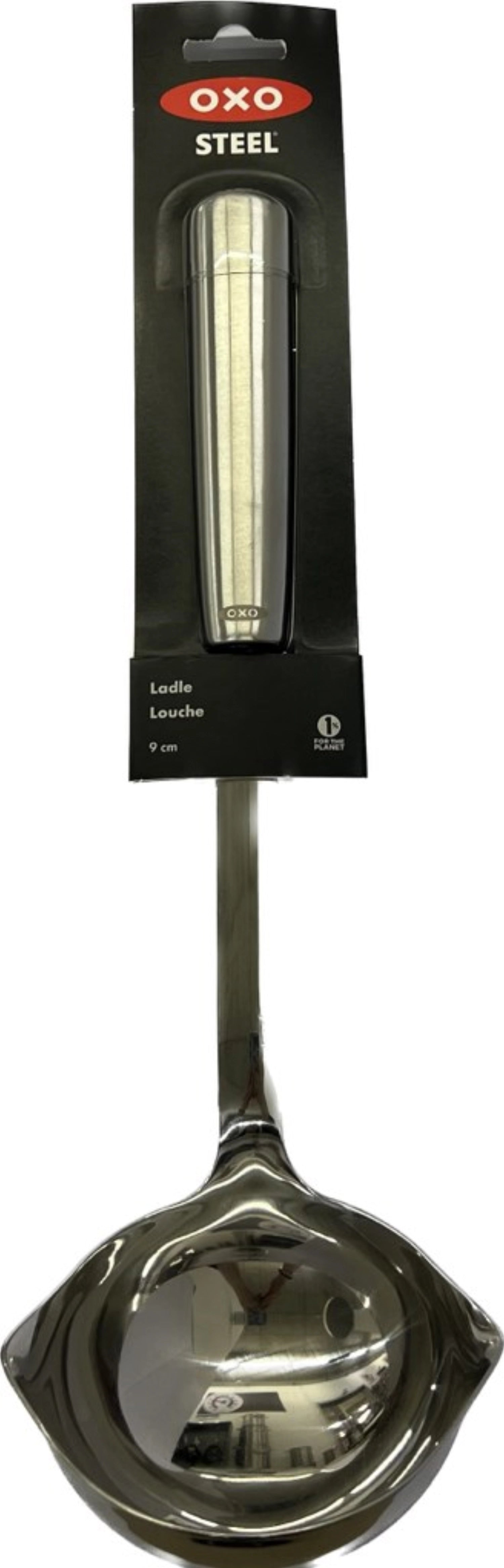 Hochwertige OXO Good Grips Steel Kelle, 33 cm, perfekt zum Servieren und Portionieren von Gerichten, mit komfortablem, rutschfestem Griff für optimale Kontrolle.