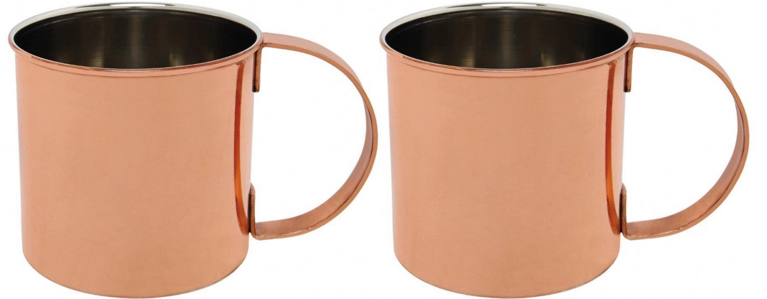 Elegantes 2er Set Moscow Mule Becher von Piazza, aus robustem Edelstahl, ideal für erfrischende Cocktails und gesellige Anlässe.