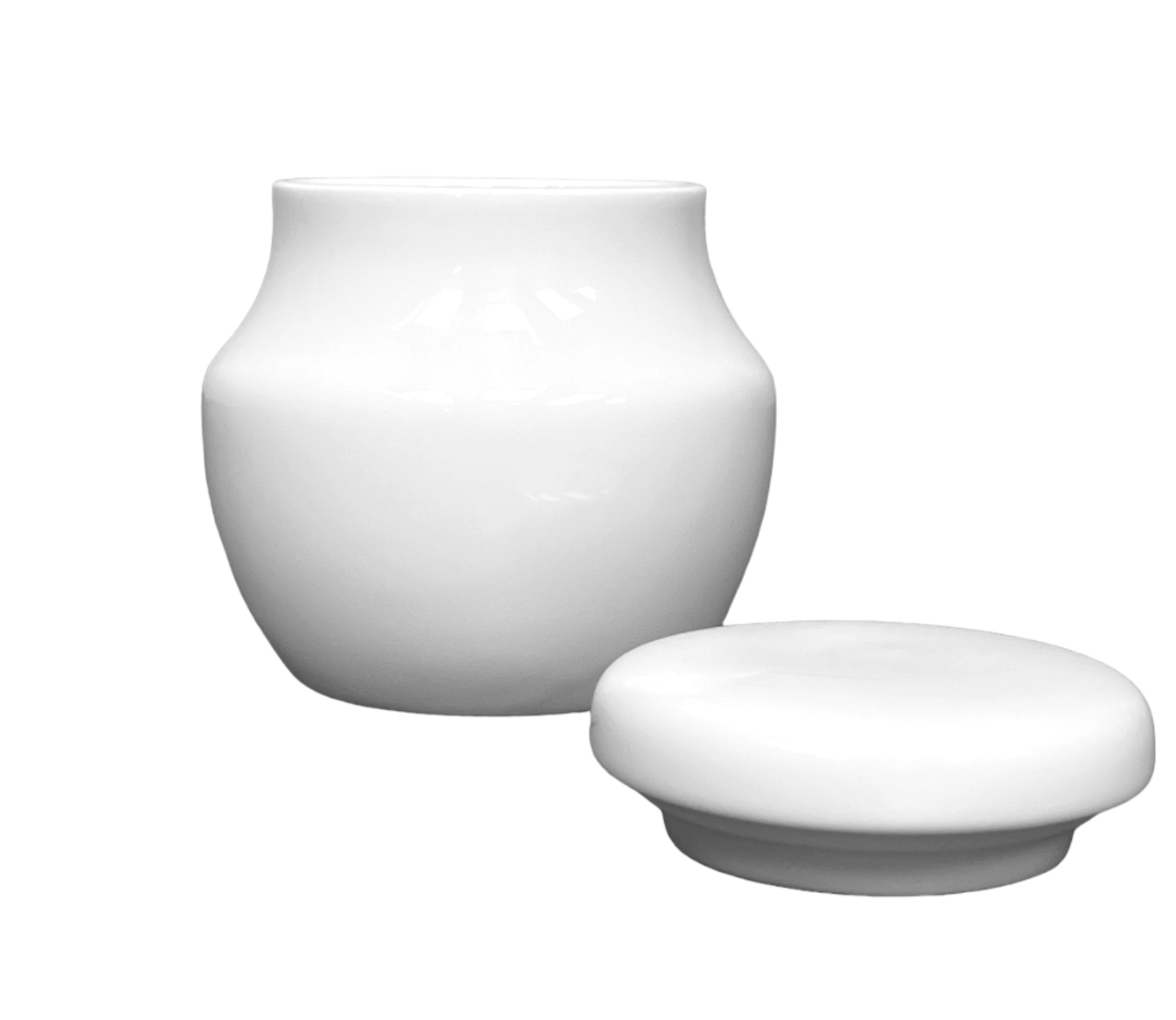 Schlichte und stilvolle Zuckerdose Uni 09 von Royal Porcelain, 0.2lt, in reinem Weiß, ideal für jede Kaffeetafel und Zuckerglas. Perfekte Ergänzung für Ihr Geschirr.