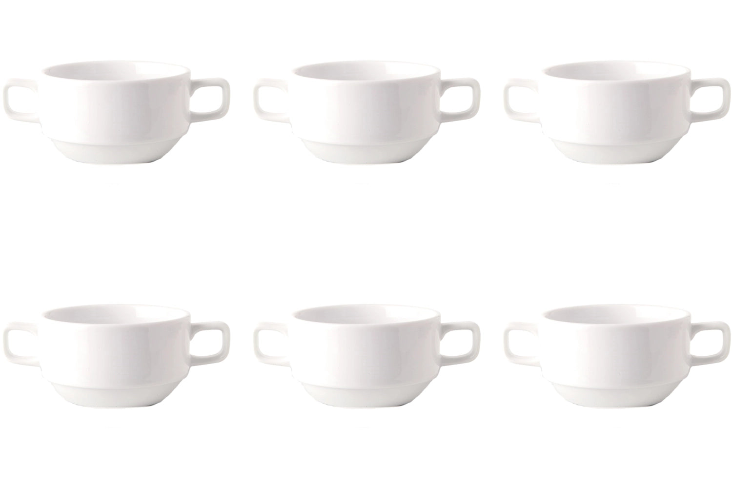 Elegantes 6er Set Uni 09 Suppen Obertassen von Royal Porcelain, 0,28 l, perfekt für Suppen und kreative Gerichte, vereint modernes Design mit hoher Qualität.