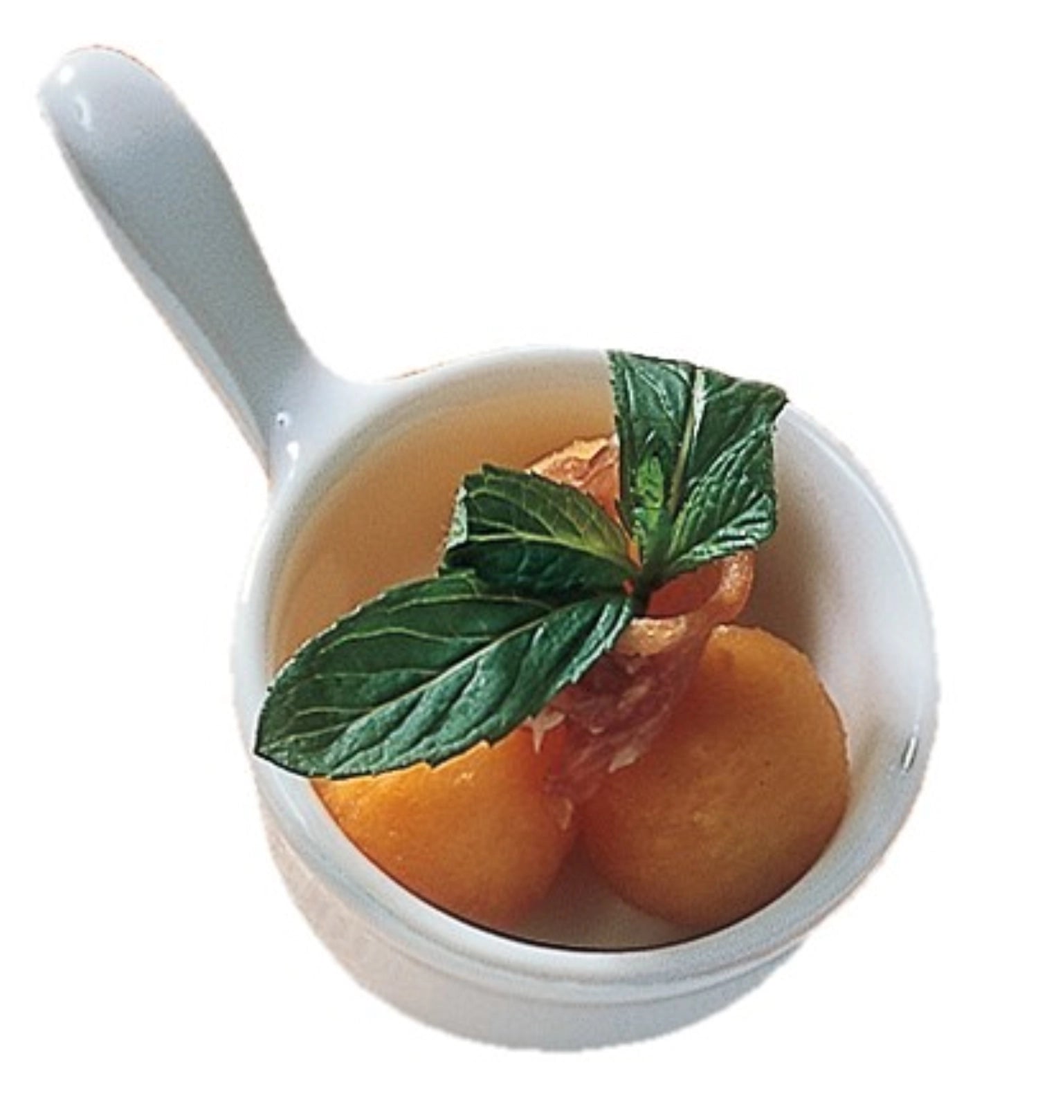 Kompaktes, weißes Mini-Pfännchen von Revol, perfekt für die Zubereitung von Saucen und Milch, vereint modernes Design mit praktischer Anwendung.