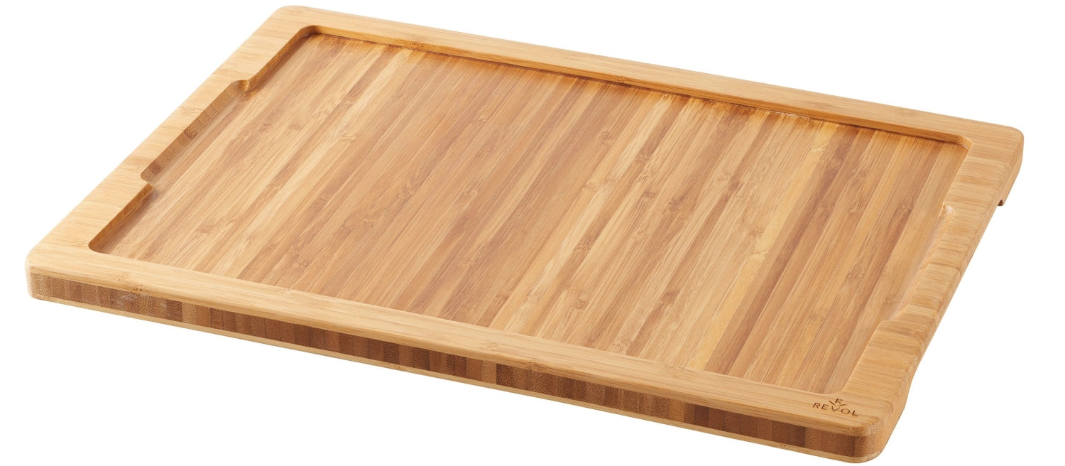 Hochwertiges Bambus-Tablett für Steakteller, 37,5x28x2 cm, ideal für die ansprechende Präsentation von Grillgerichten und Beilagen.