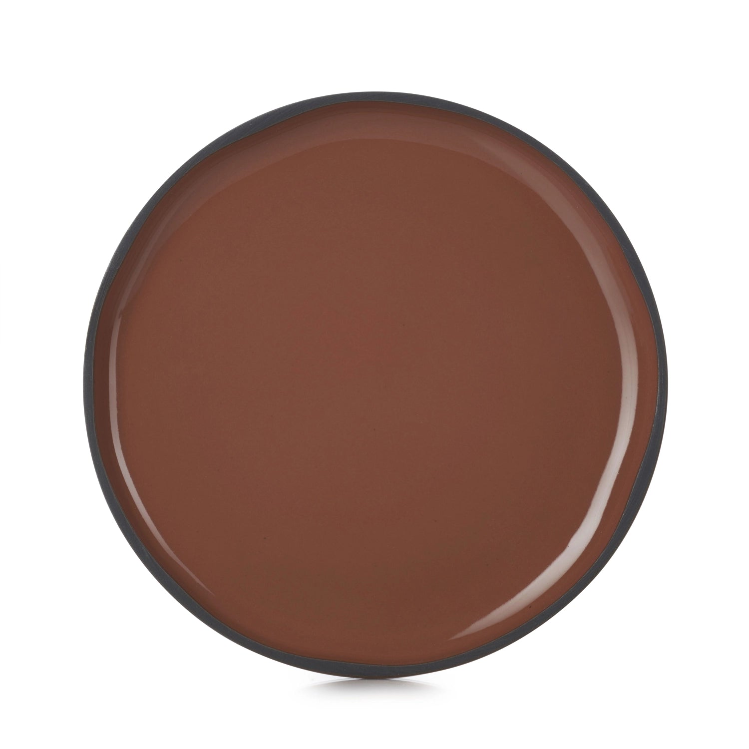 Stilvoller Dessertteller Caractère von Revol, Ø21cm in sanftem Zimt, perfekt für köstliche Desserts und festliche Anlässe.