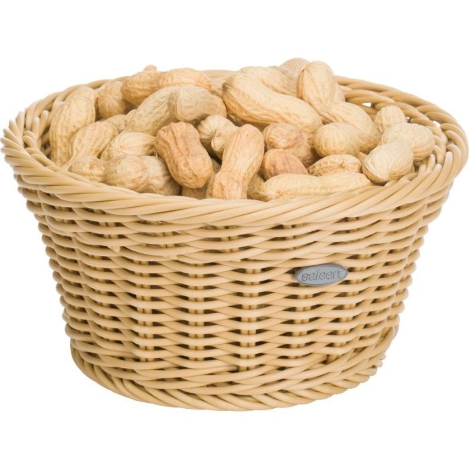 Stilvoller runder Brotkorb in hellem Beige, Maße 18,5 x 10 cm, ideal für die dekorative Präsentation von Brötchen und kleinen Leckereien.