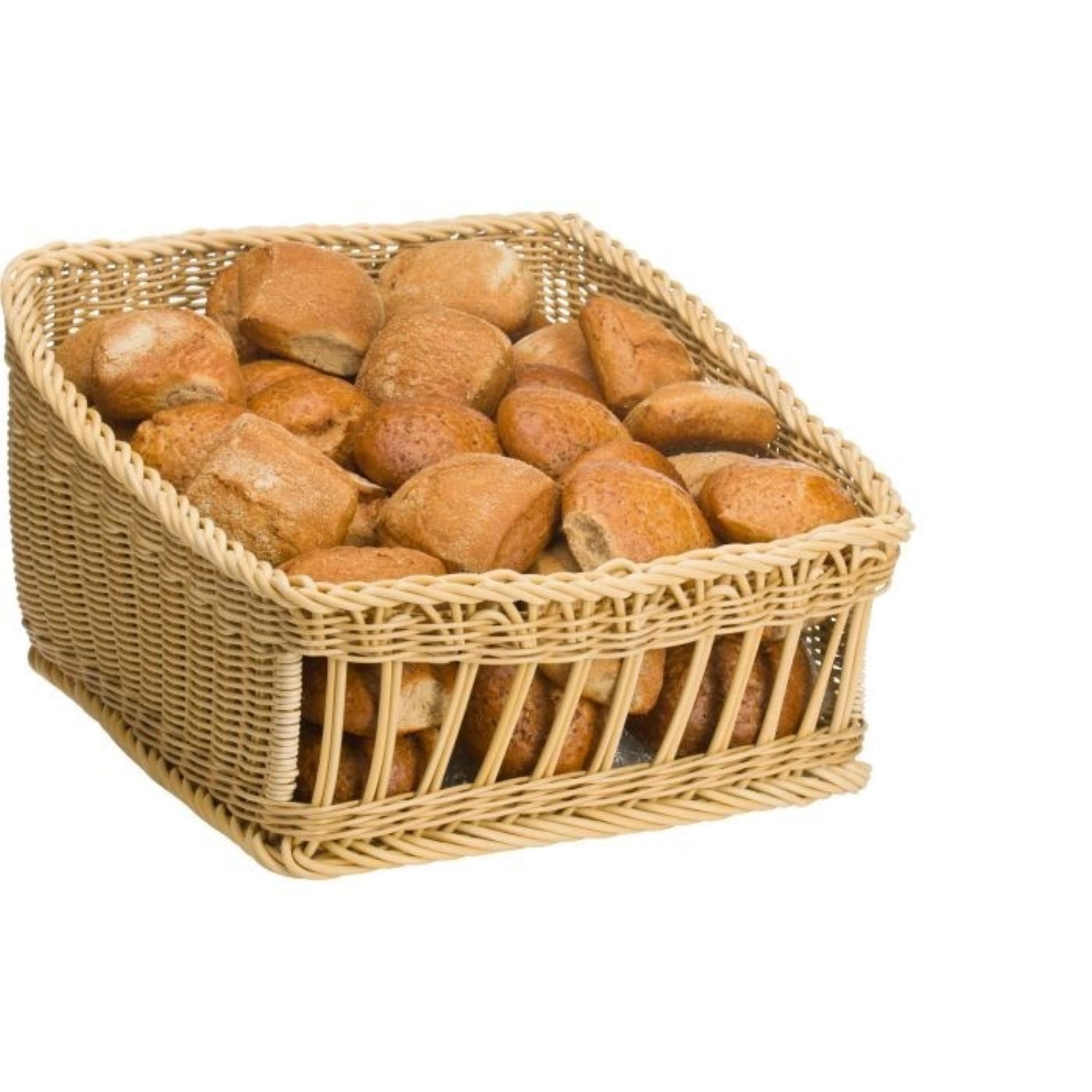 Stilvoller h-beiger Präsentationskorb von Westmark, perfekt für die stilvolle Präsentation von Backwaren und Snacks, Maße 50x50x16/27cm.