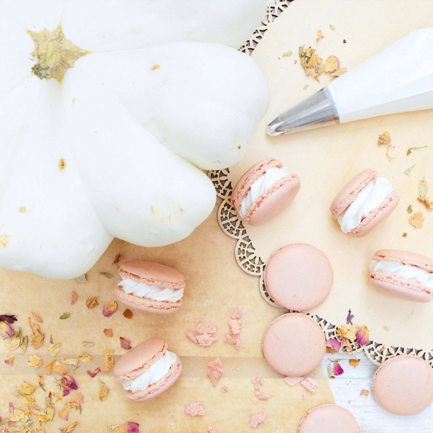 Set aus drei hochwertigen Edelstahltüllen für Spritzbeutel, ideal zum Dekorieren von Macarons und anderen süßen Leckereien.