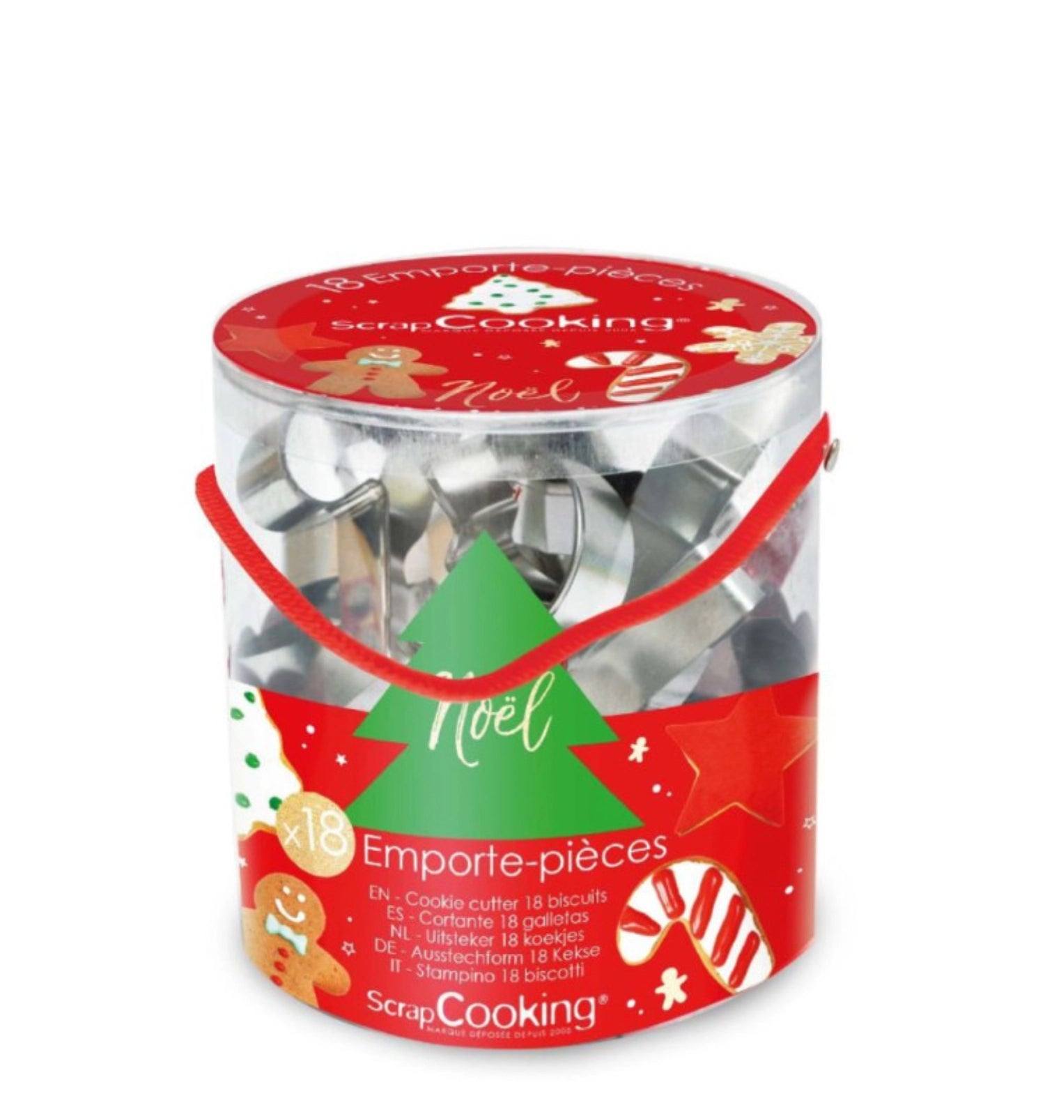 18-teiliges Weihnachts-Ausstechformen-Set aus robustem Edelstahl von Scrap Cooking, perfekt für festliche Plätzchen und kreative Backideen.