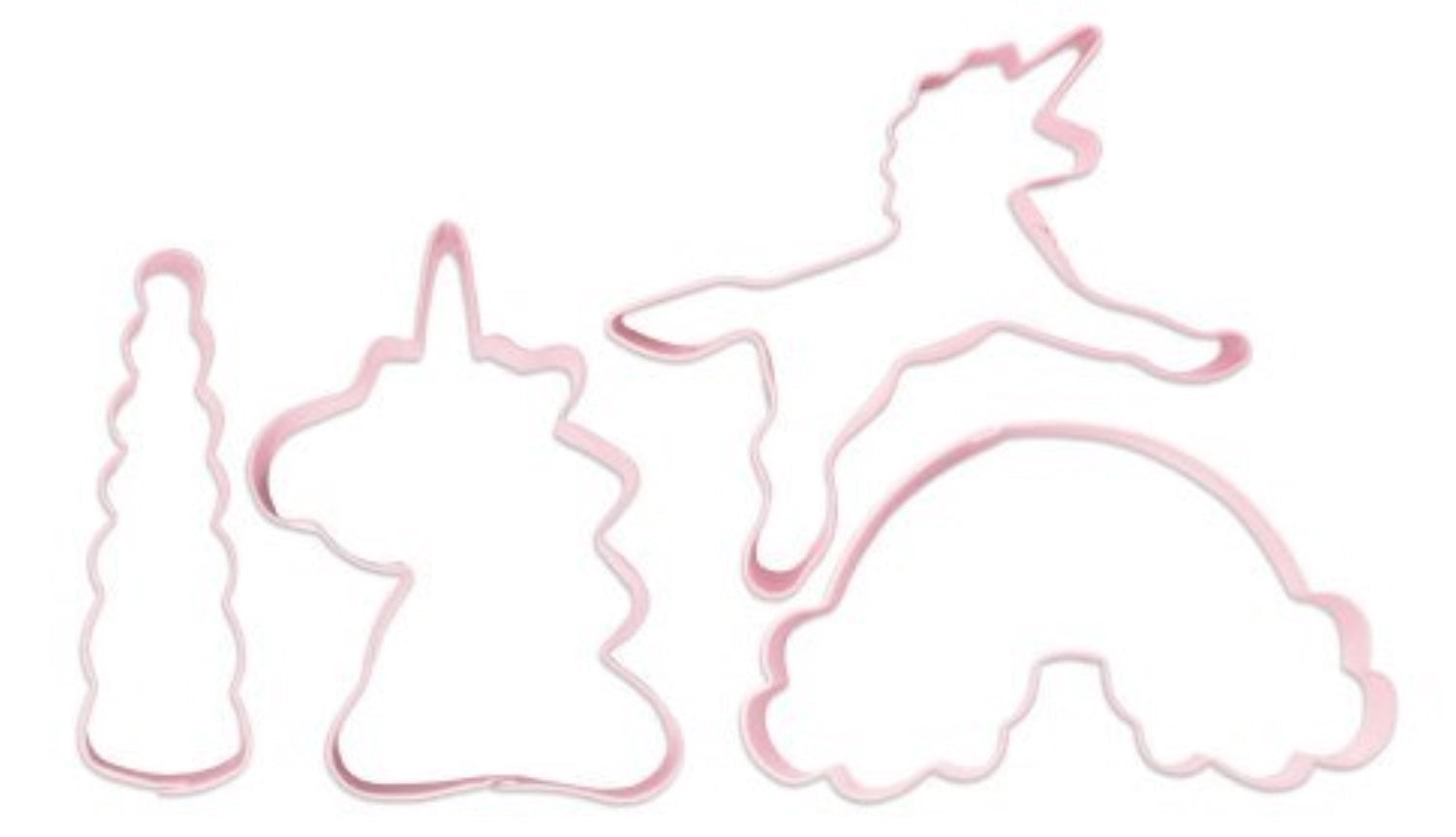 Verspieltes 4-teiliges Ausstecher-Set mit Einhorn-Designs von Scrap Cooking, perfekt für fantasievolle Backideen und Feiern.