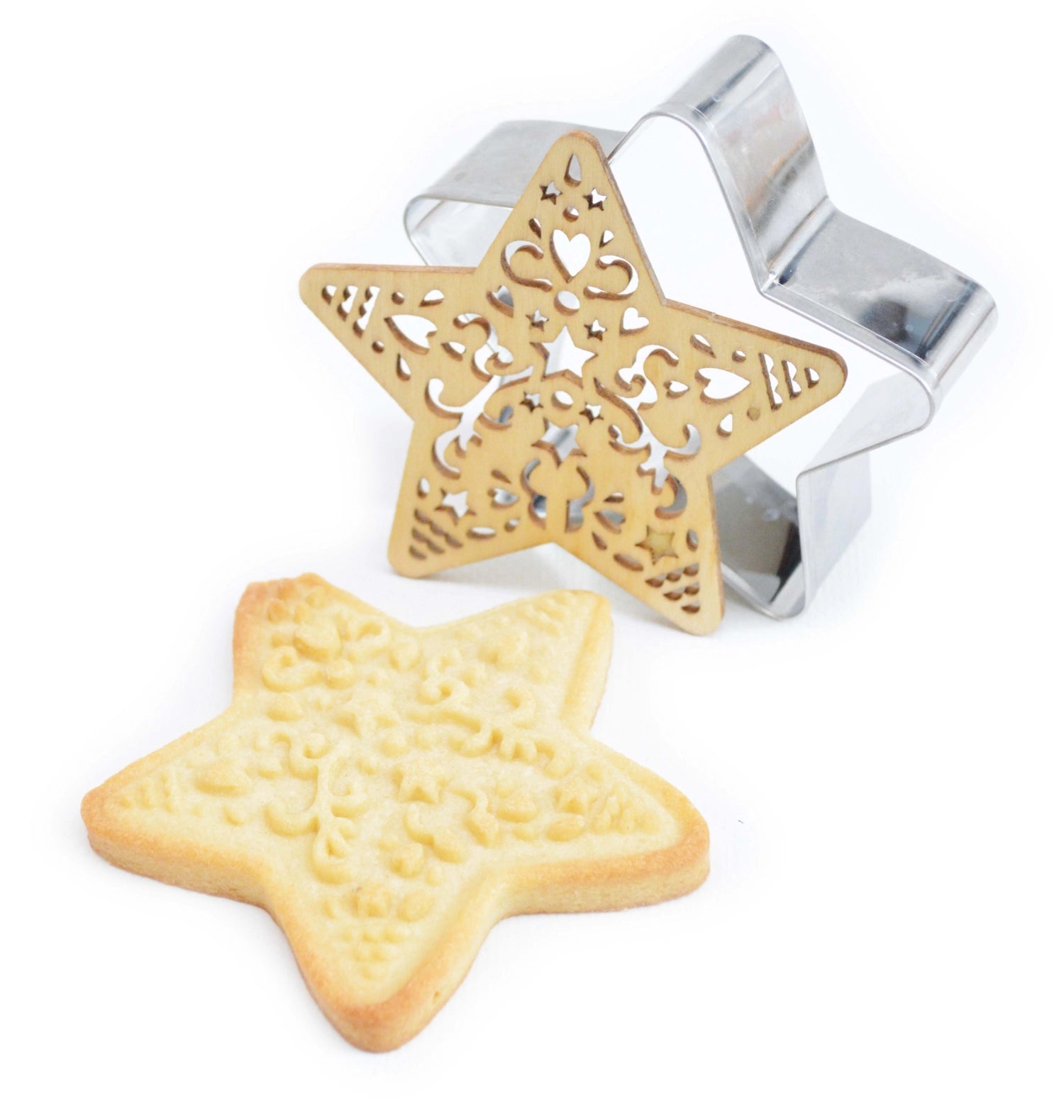 Drei festliche Ausstecher und Präger von Scrap Cooking für weihnachtliche Backideen, perfekt für Kekse und Torten mit liebevollen Motiven.