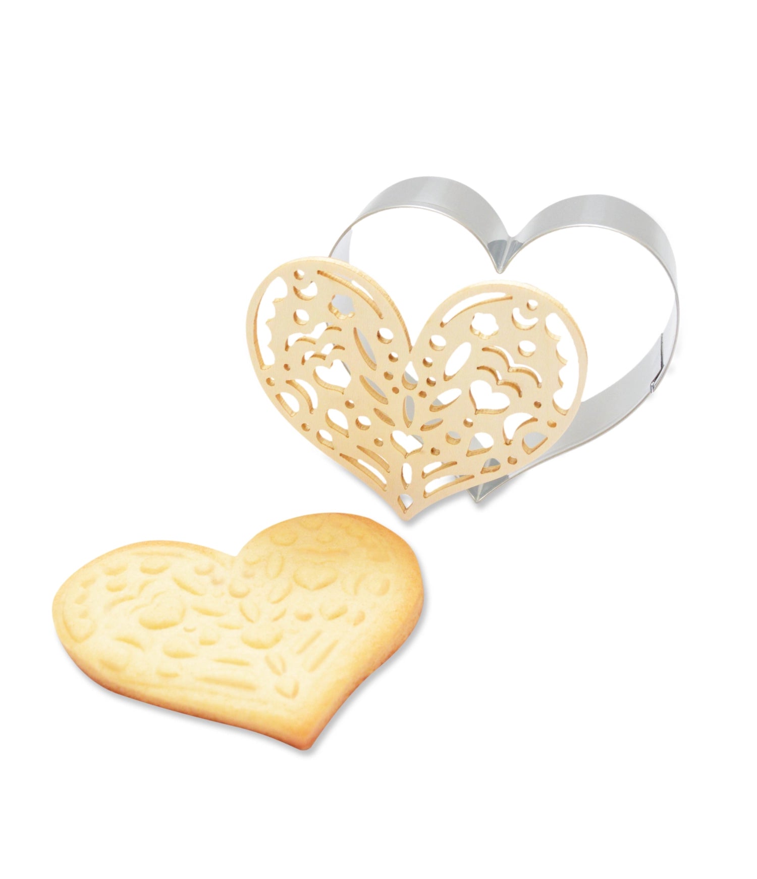 Drei praktische Ausstecher und Präger von Scrap Cooking, ideal zum Verzieren von Keksen und Backwaren mit kreativen Designs.