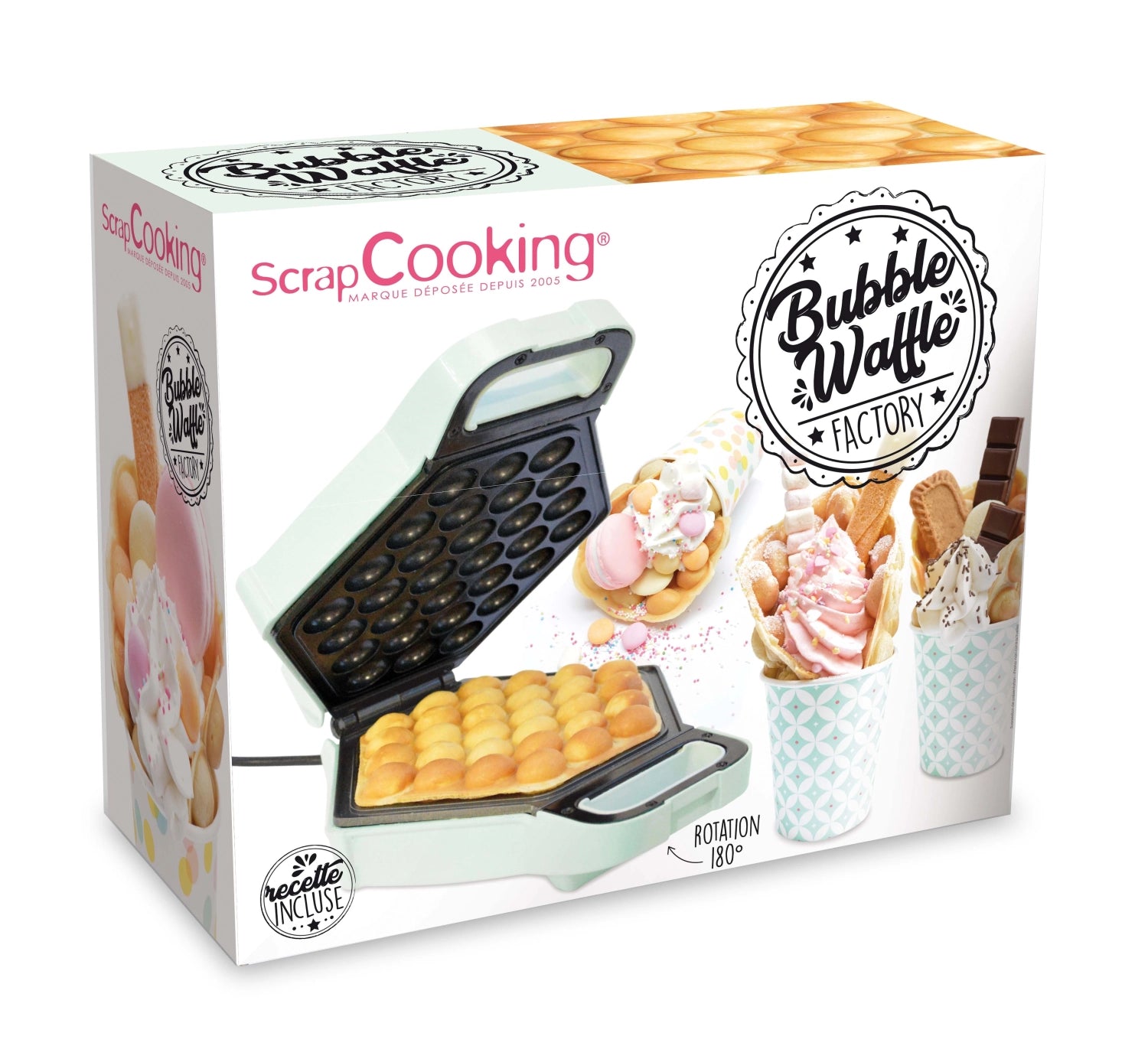 Entdecken Sie die Bubble-Waffles Factory von Scrap Cooking – Ihr neues Küchengerät für köstliche, kreative Waffelvariationen zu Hause.