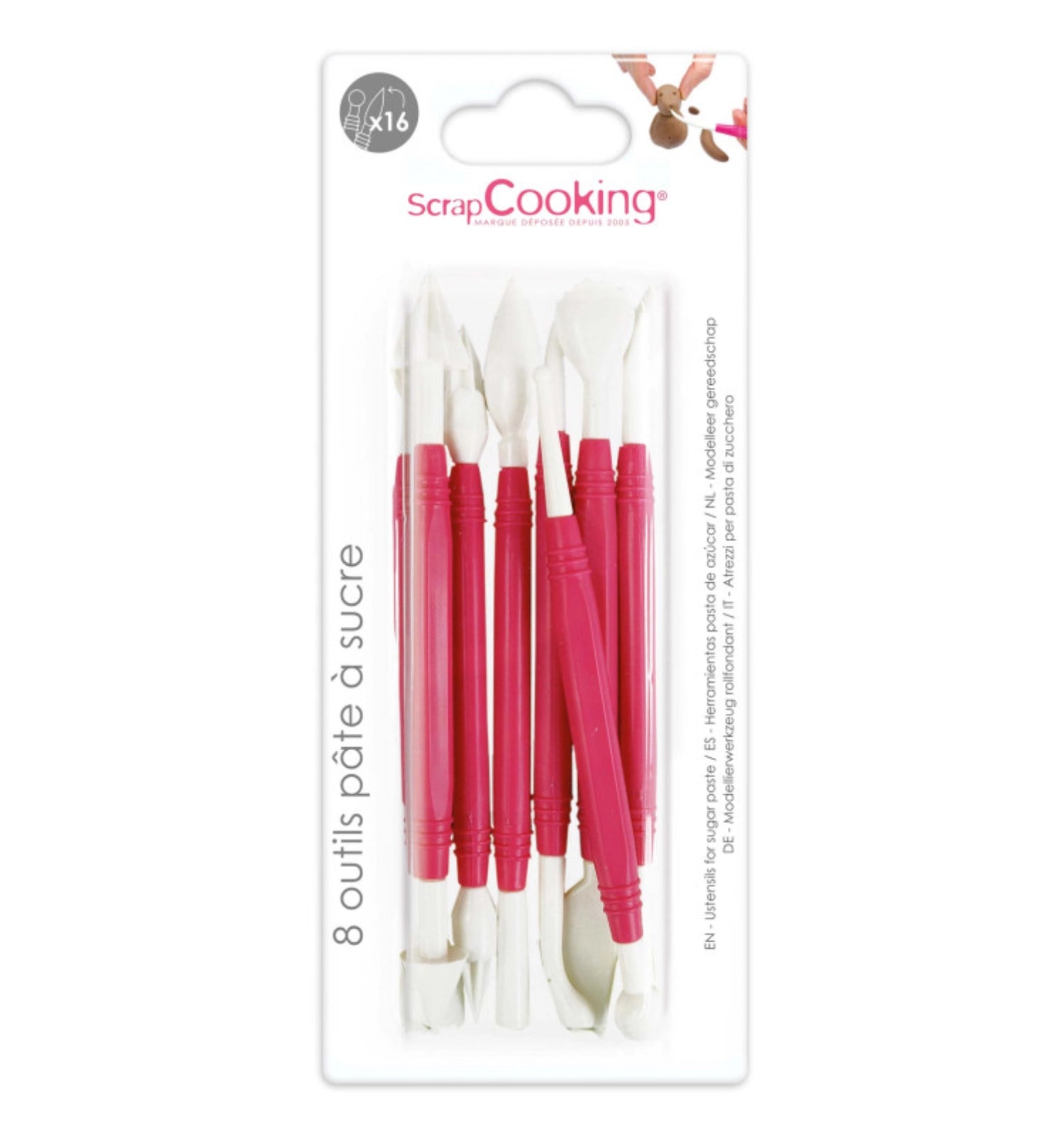 Praktisches 8-teiliges Patisserie-Werkzeugset von Scrap Cooking, perfekt zum Dekorieren und Verfeinern von Torten und Süßspeisen.