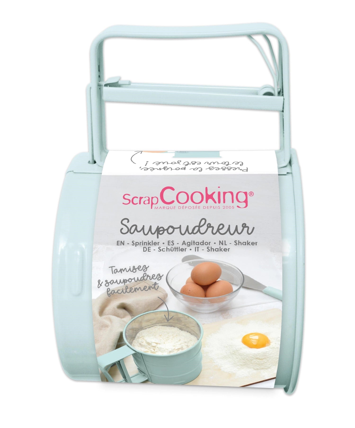 Praktischer 2 in 1 Streuer und Sieb von Scrap Cooking, ideal zum einfachen Dosieren und Sieben von Zutaten in der Küche.