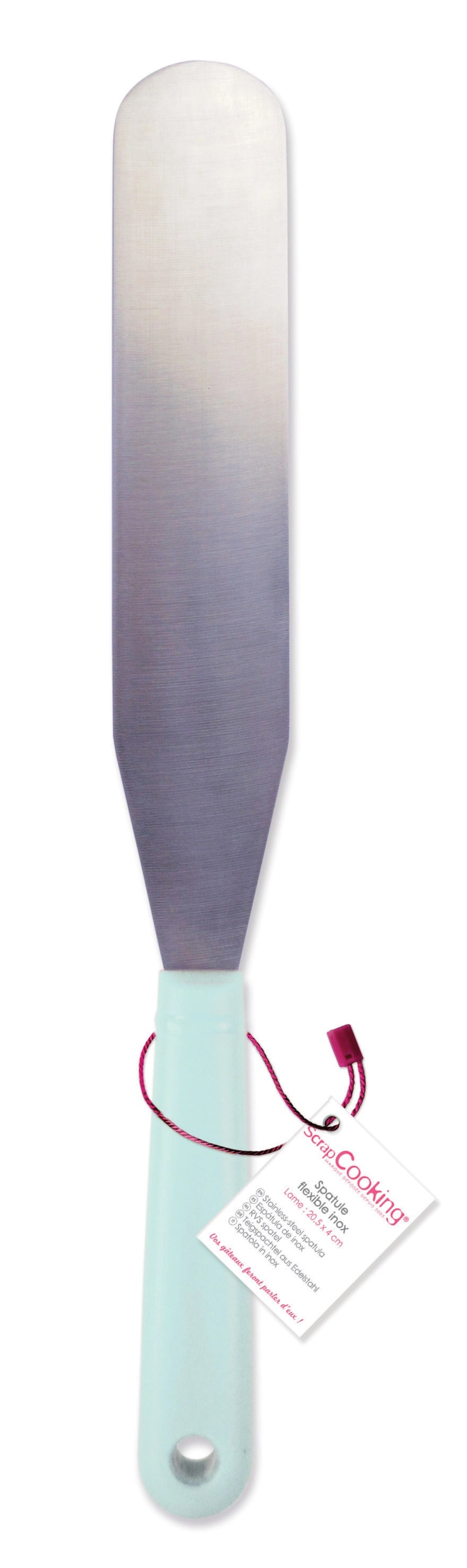 Hochwertiger flexibler Spachtel Inox von Scrap Cooking, perfekt für präzises Wenden und Anrichten von Speisen in der Küche.