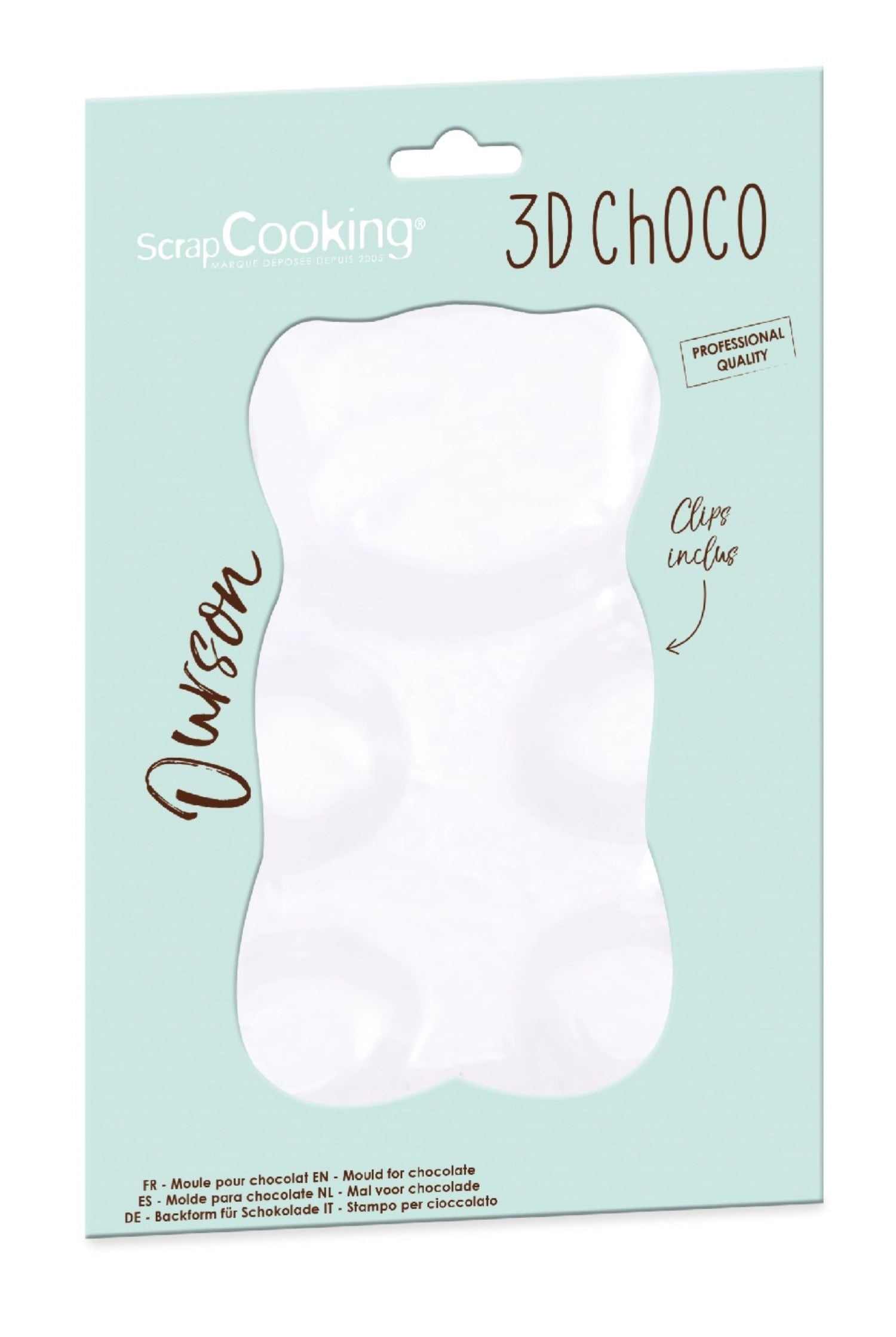 Originelle 3D Schokoladenform in Bären-Design von Scrap Cooking, perfekt für die Herstellung von süßen Schokoladenfiguren für besondere Anlässe.