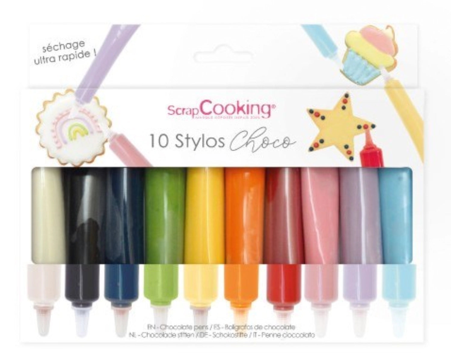 10er Set Schokostifte von Scrap Cooking, perfekt zum Dekorieren von Desserts und Backwaren, ideal für kreative Backprojekte.