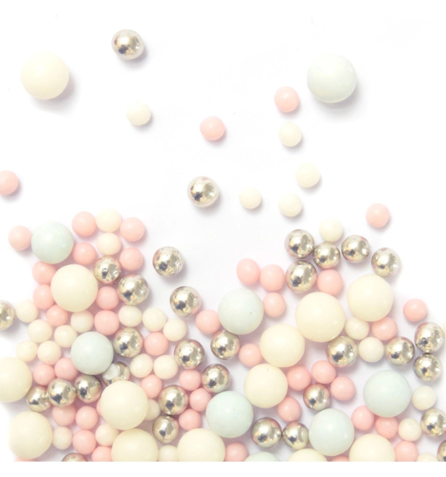 Bunte Deko Zucker Perlen Bubbles in Pastellfarben, 70g, perfekt zum Verzieren von Backwaren und Desserts für festliche Anlässe.