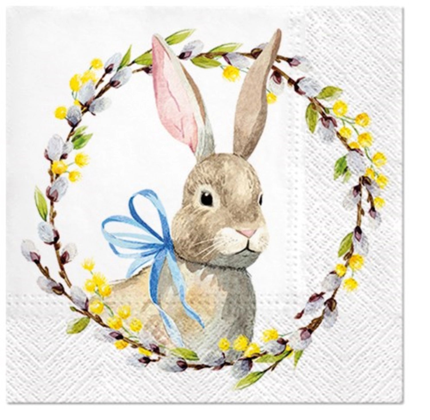 Servietten Lunch 20x Osterhase mit Kränzchen, 33x33cm in Mehrfarbig präsentiert im Onlineshop von KAQTU Design AG. Servietten ist von PAW