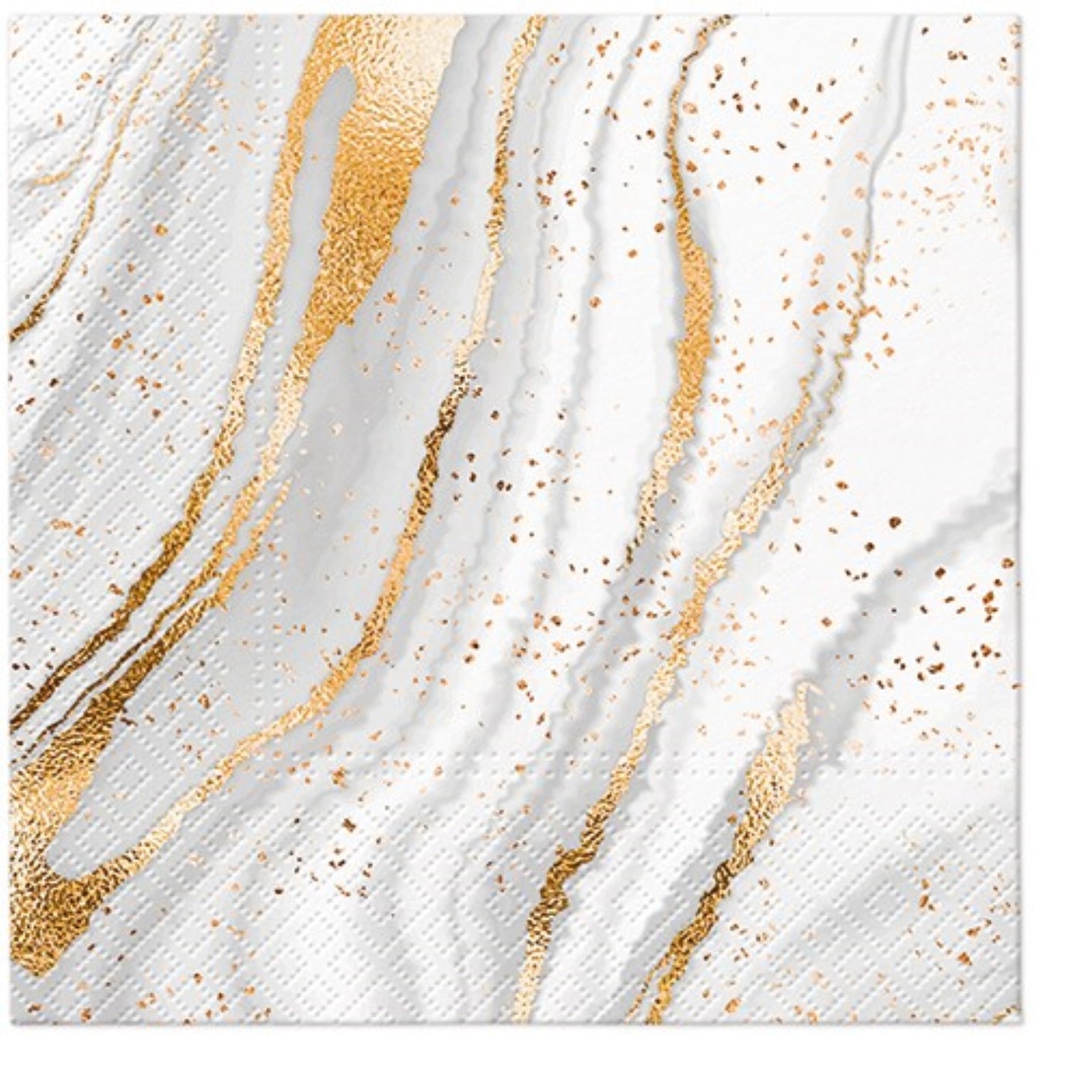 Servietten Lunch 20x Marmor Optik gold, 33x33cm in Gold präsentiert im Onlineshop von KAQTU Design AG. Servietten ist von PAW