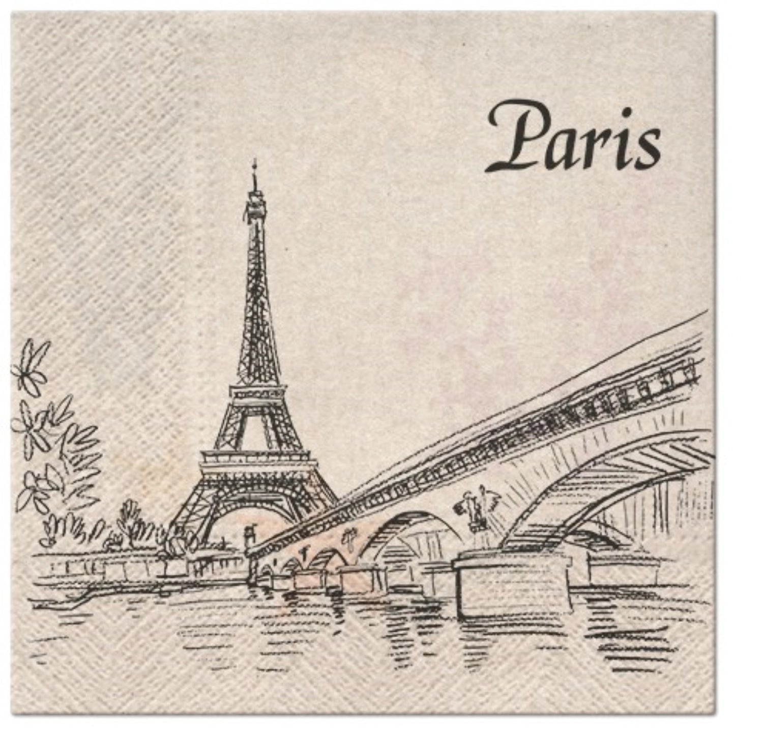Servietten Lunch 20x We care Paris City, 33x33cm in Beige präsentiert im Onlineshop von KAQTU Design AG. Servietten ist von PAW