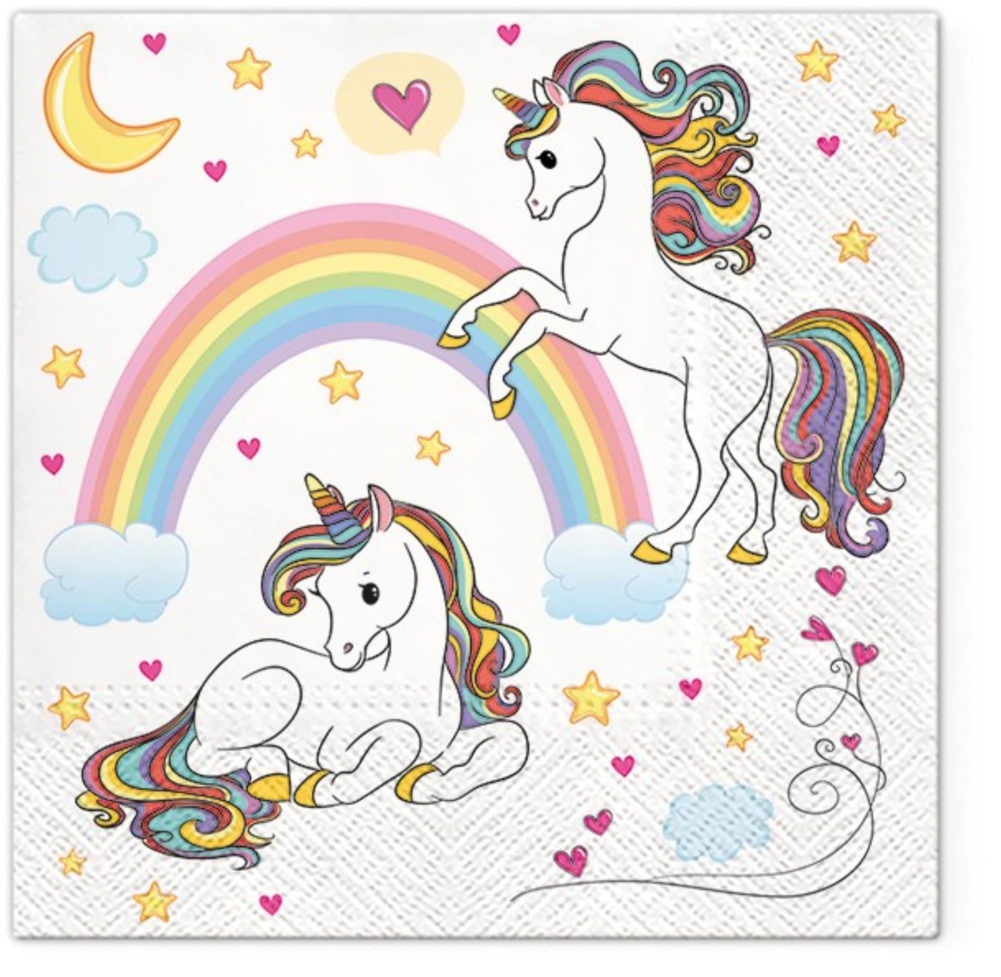 Servietten Lunch 20x Rainbow Party 33x33cm in Mehrfarbig präsentiert im Onlineshop von KAQTU Design AG. Servietten ist von PAW