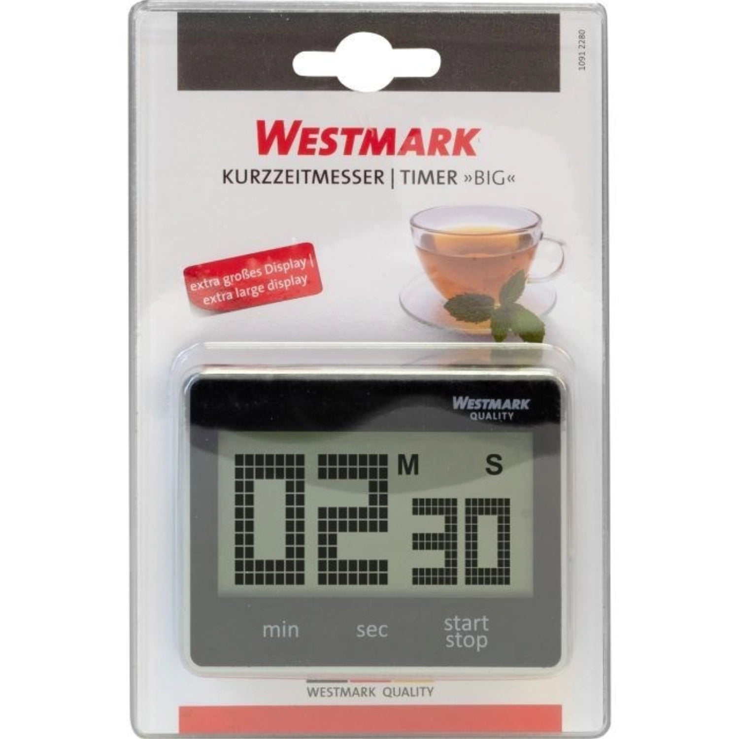 Digitaler Kurzzeitmesser Big von Westmark mit großem Display, ideal für präzise Zeitmessungen in der Küche, einfach abzulesen und zu bedienen.