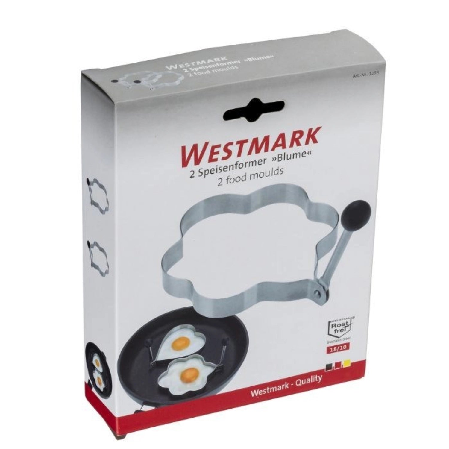Zwei dekorative Blumen-Ausstecher von Westmark, ideal für kreative Back- und Kochprojekte, um Speisen ansprechend zu formen.