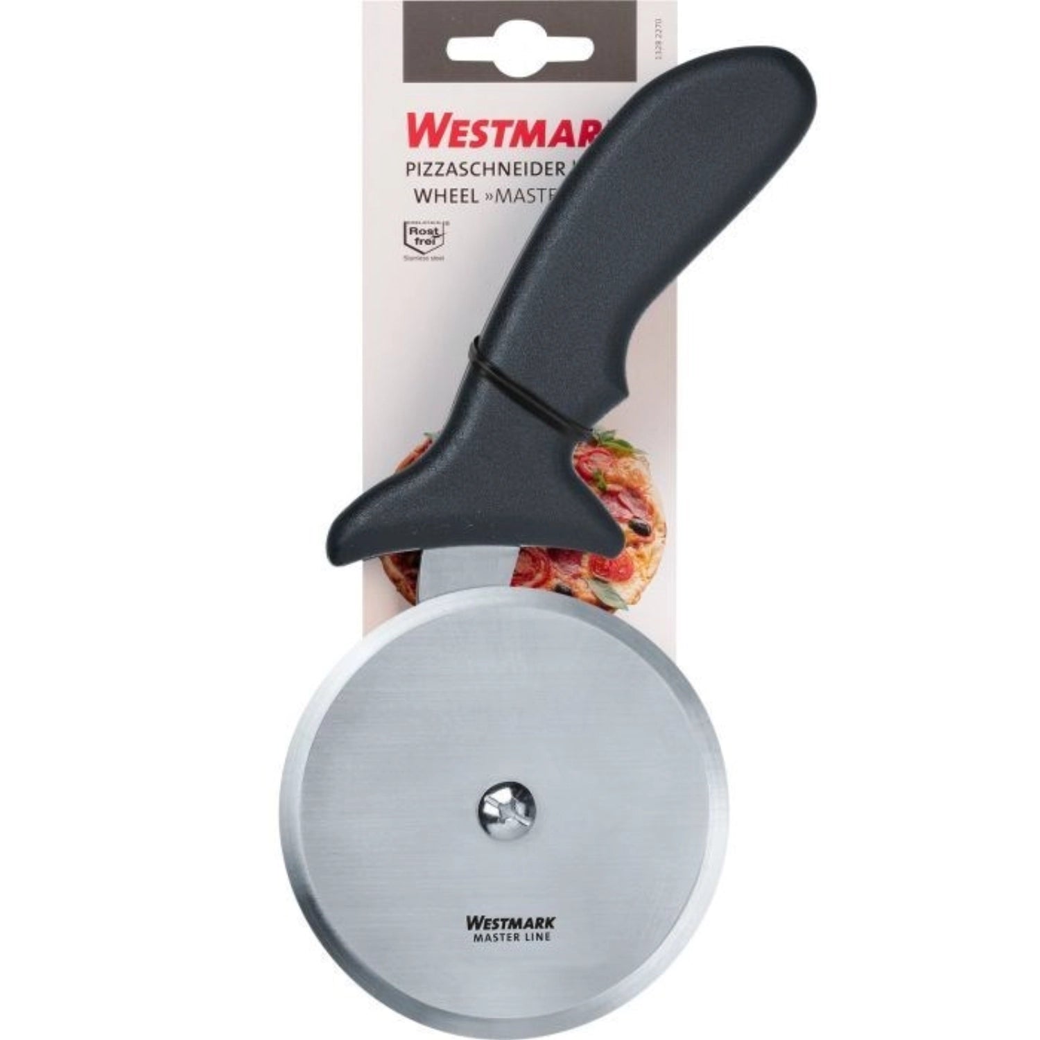 Ergonomischer Pizzaschneider Master Line von Westmark, perfekt für müheloses und präzises Schneiden von Pizza in der heimischen Küche.