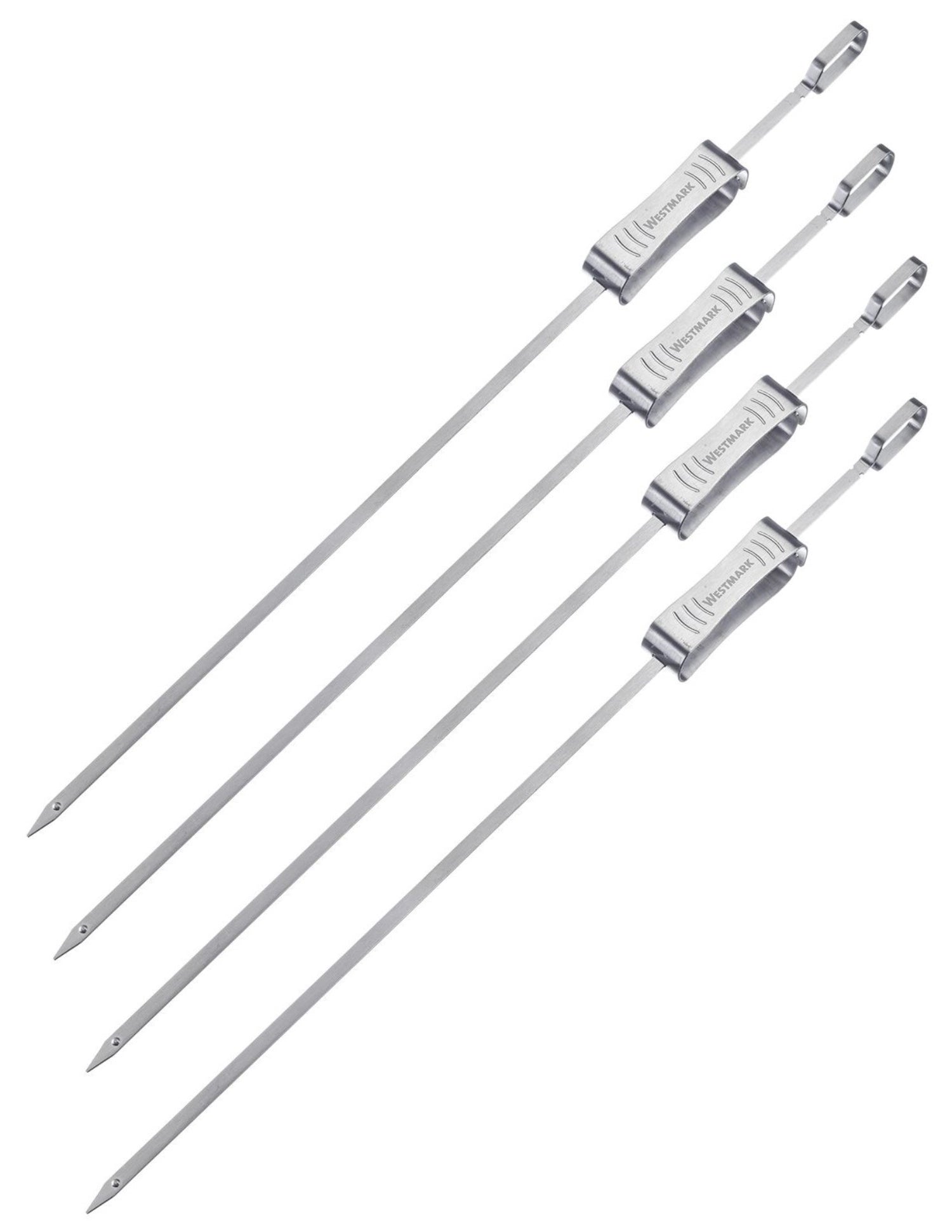 Hochwertiges 4er Set Grillspieße aus rostfreiem Edelstahl von Westmark, perfekt für köstliche Grillgerichte und BBQ-Fans.