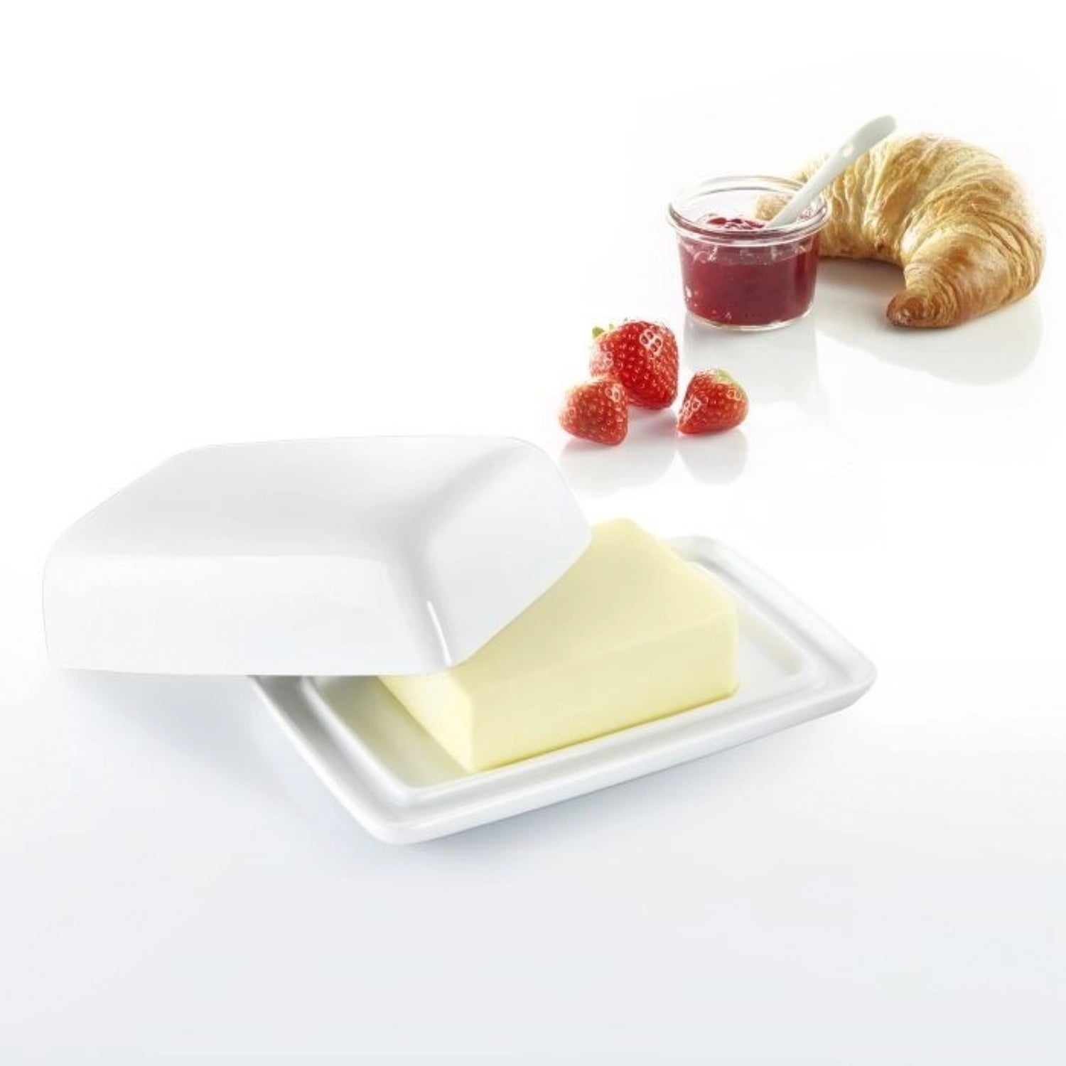 Elegante Butterdose aus Keramik von Westmark (18,7x12 cm), perfekt für die hygienische Aufbewahrung und ansprechende Servierung von Butter.