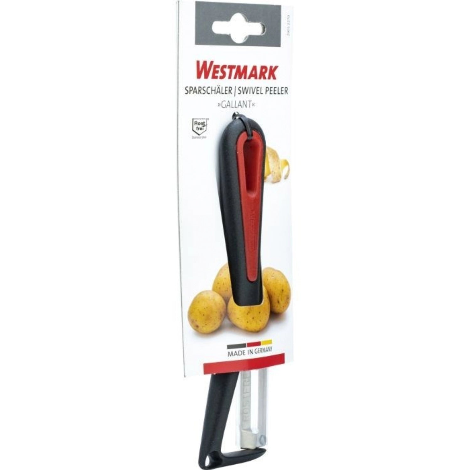 Der Westmark Sparschäler Gallant vereint Funktionalität und modernes Design, ideal für schnelles und einfaches Schälen in der Küche.