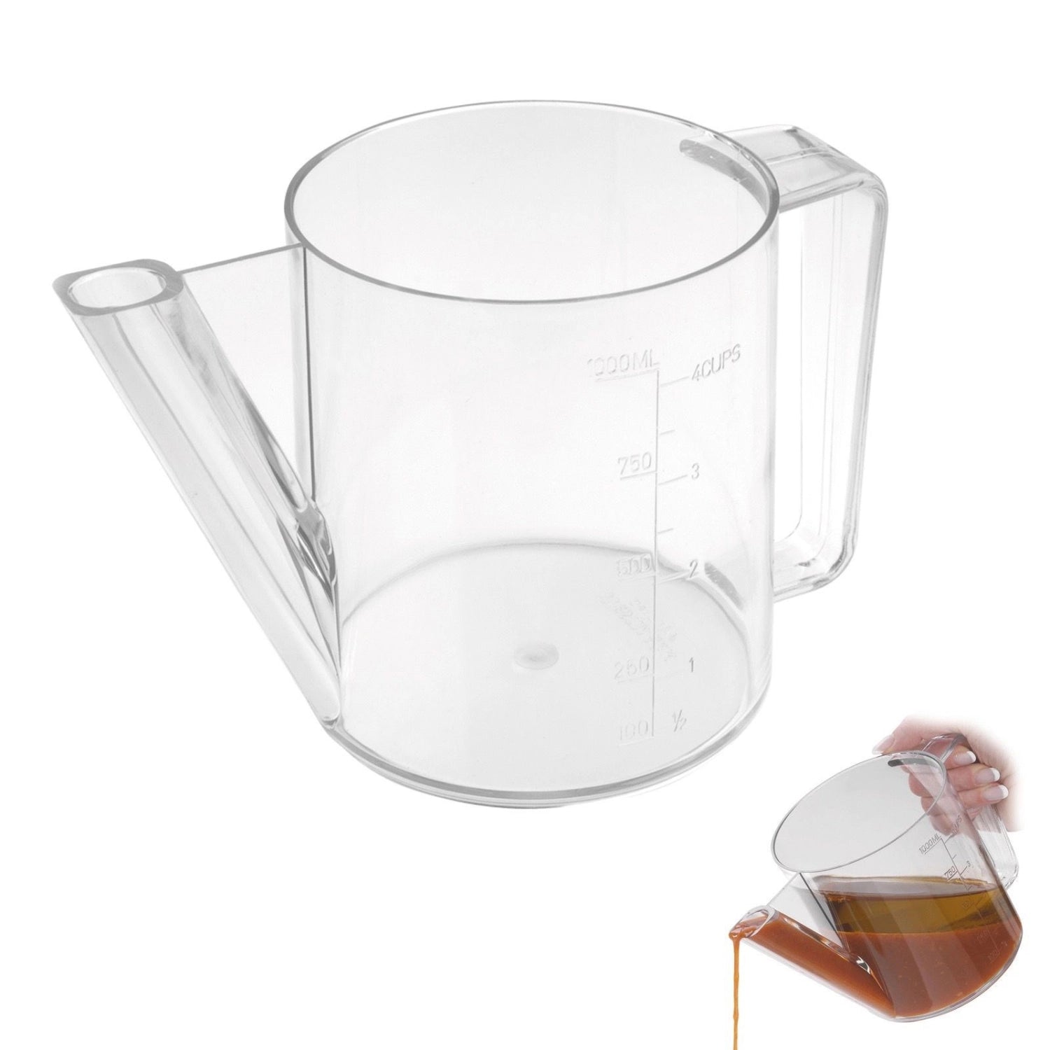 Fett-Trenn-Kanne von Westmark, 1 l, aus transparentem Kunststoff, ideal zum einfachen Trennen von Fett und Flüssigkeiten beim Kochen.