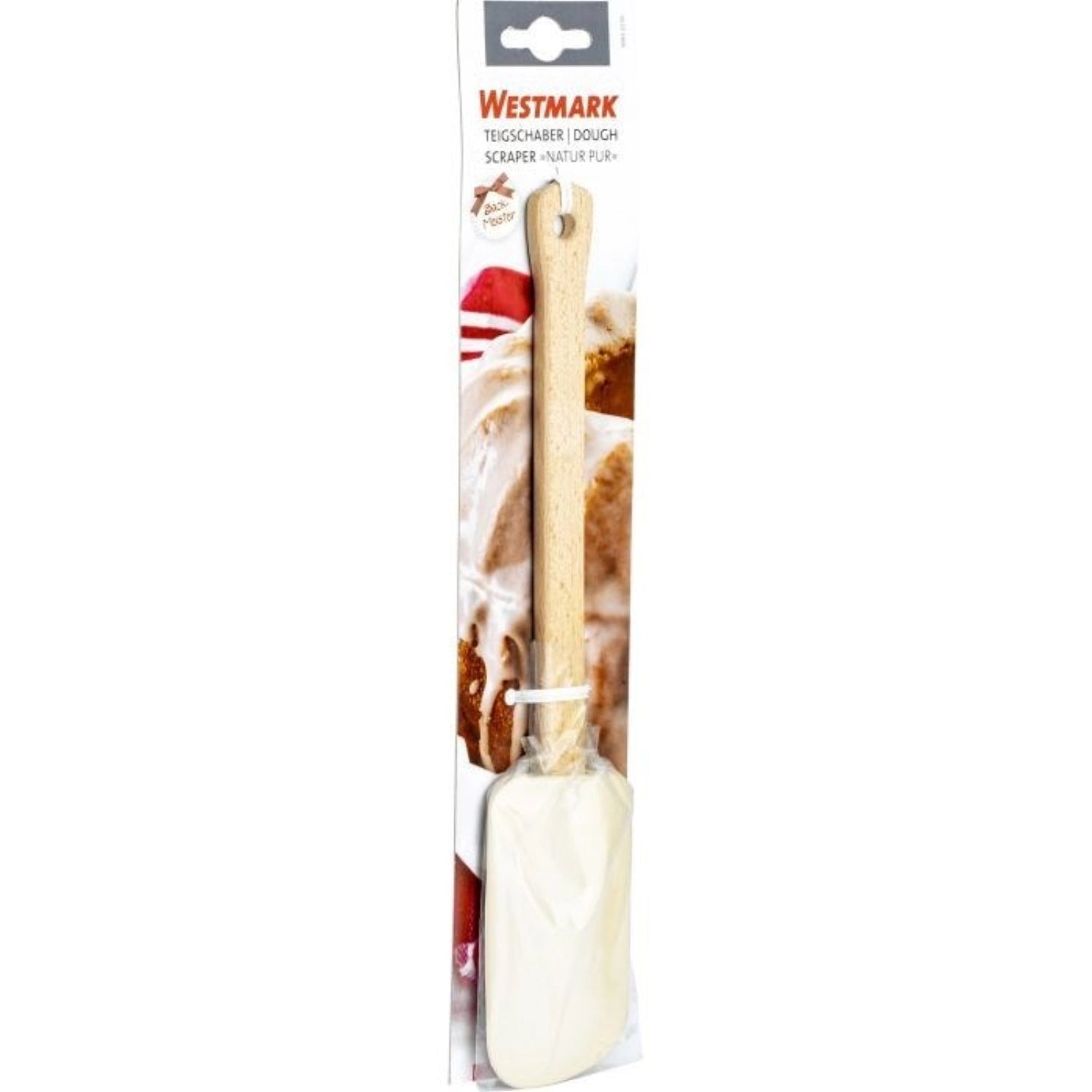 Teigschaber Woody von Westmark, aus robustem Holz gefertigt, perfekt zum mühelosen Mischen und Abkratzen von Teig, mit komfortablem Griff.