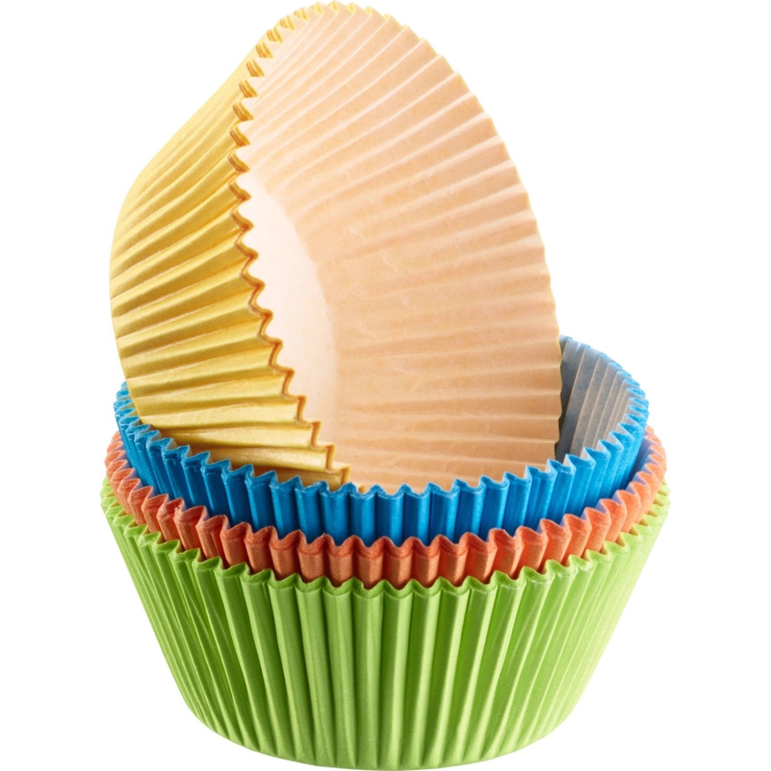 Bunte Muffin Papier-Backförmchen von Westmark, 80 Stück, 4-farbig sortiert, ideal für kreative Backprojekte und festliche Anlässe.