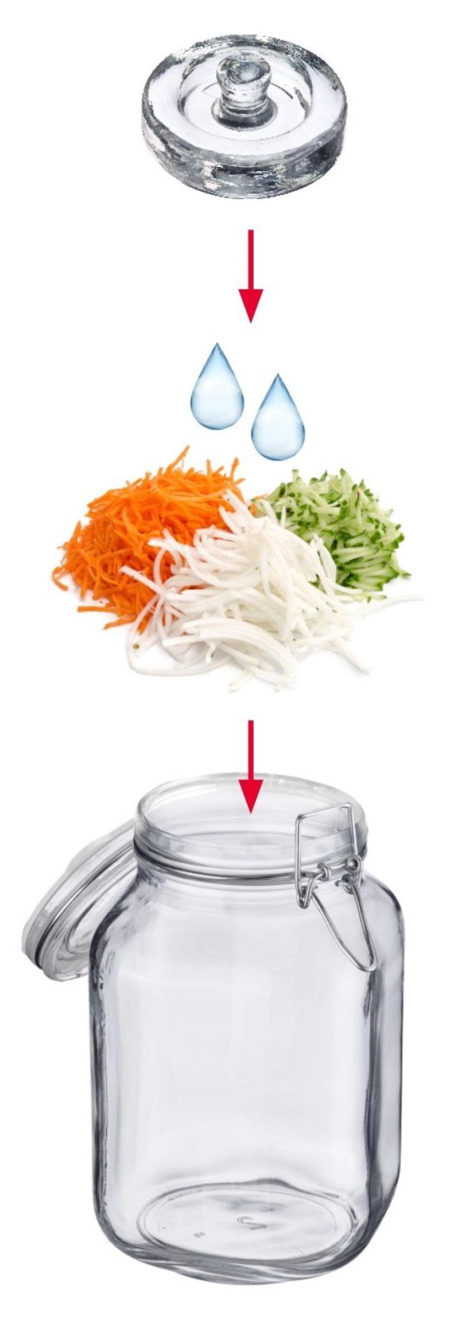 Set aus 4 Fermentiergewichten von Westmark, Ø 8 cm, ideal zum Beschweren von Gemüse für eine optimale Fermentation und gleichmäßige Ergebnisse.