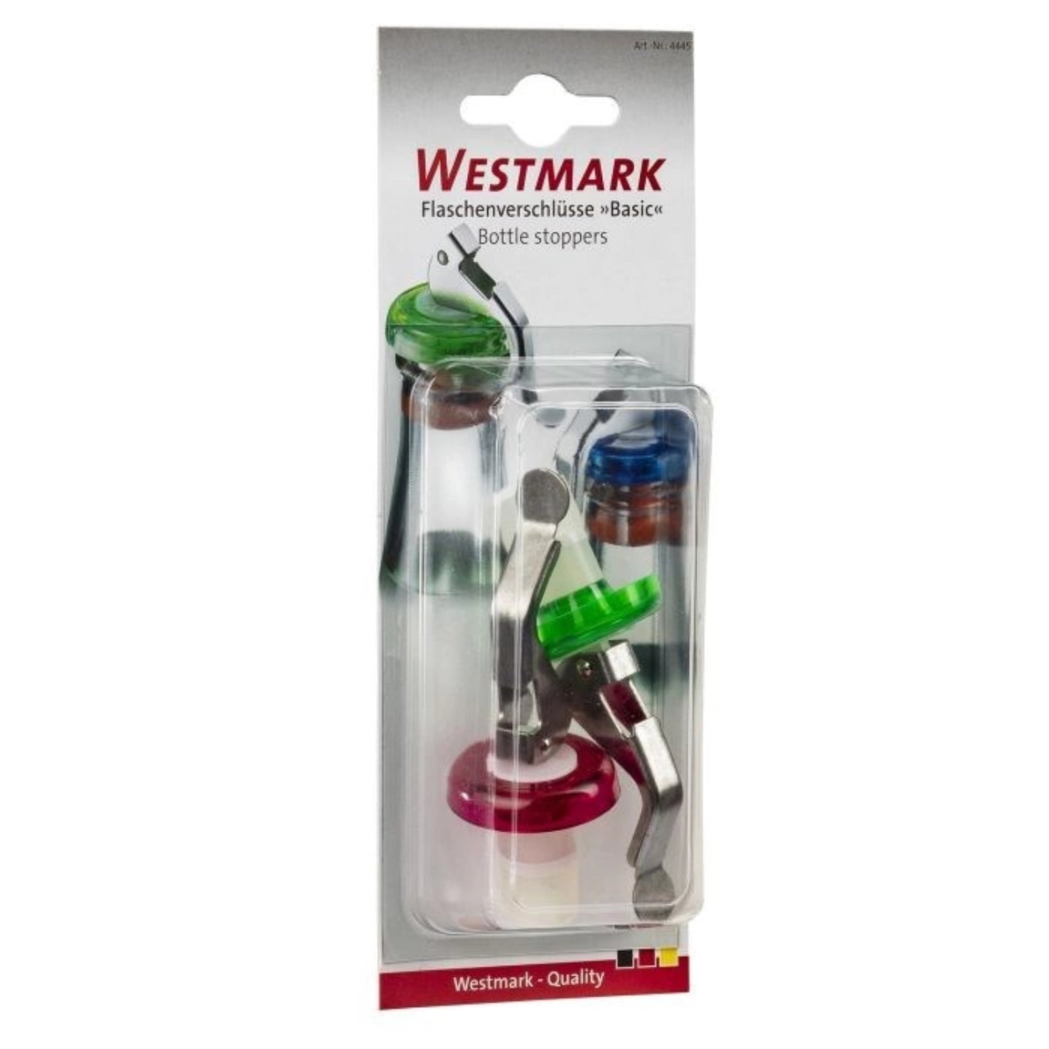 Praktisches 2er Set Flaschenverschlüsse von Westmark, ideal für das luftdichte Verschließen von Flaschen und das Bewahren von Getränken.