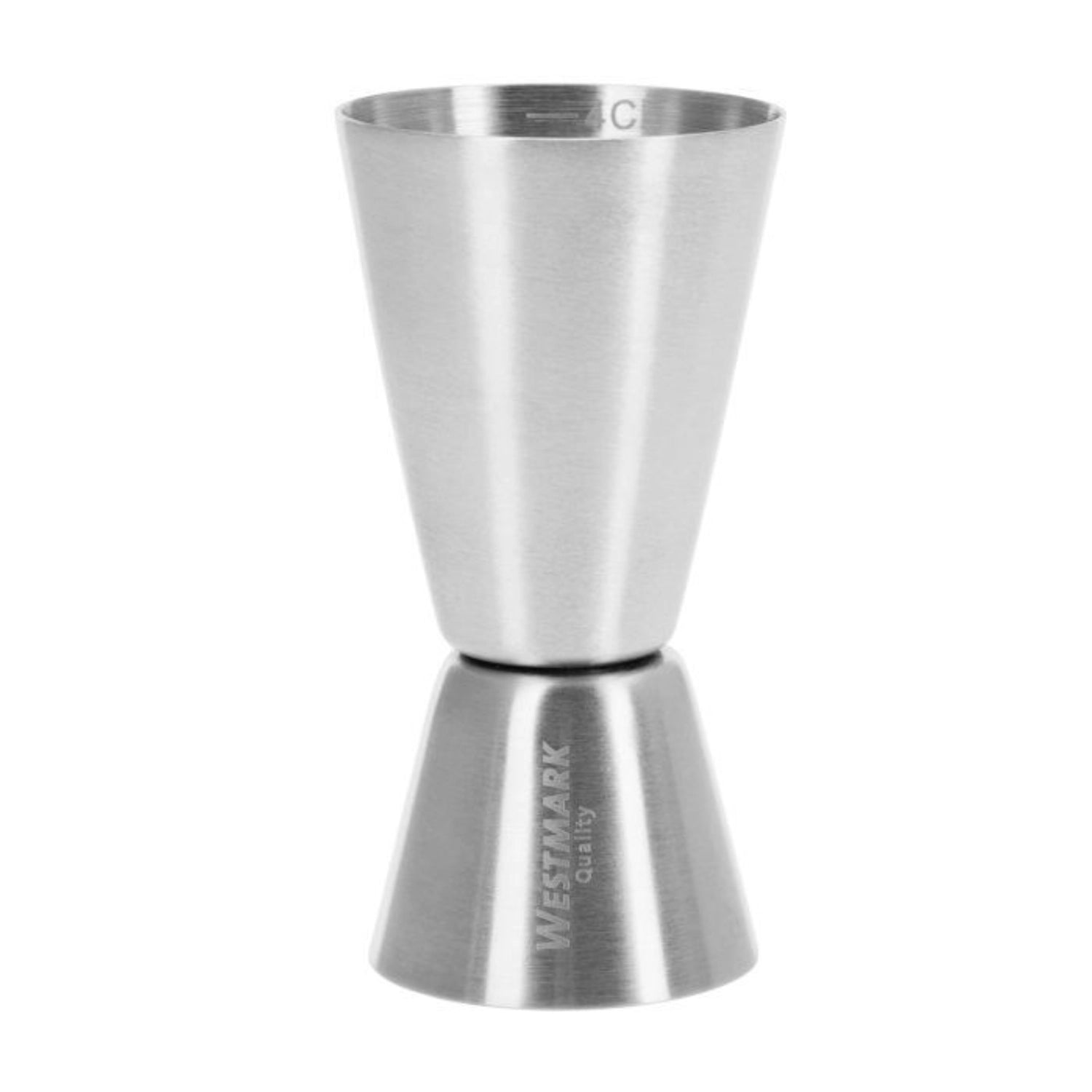Praktischer Barmass von Westmark für präzise 2 und 4 cl Messungen, ideal für Barkeeper und Cocktail-Liebhaber.