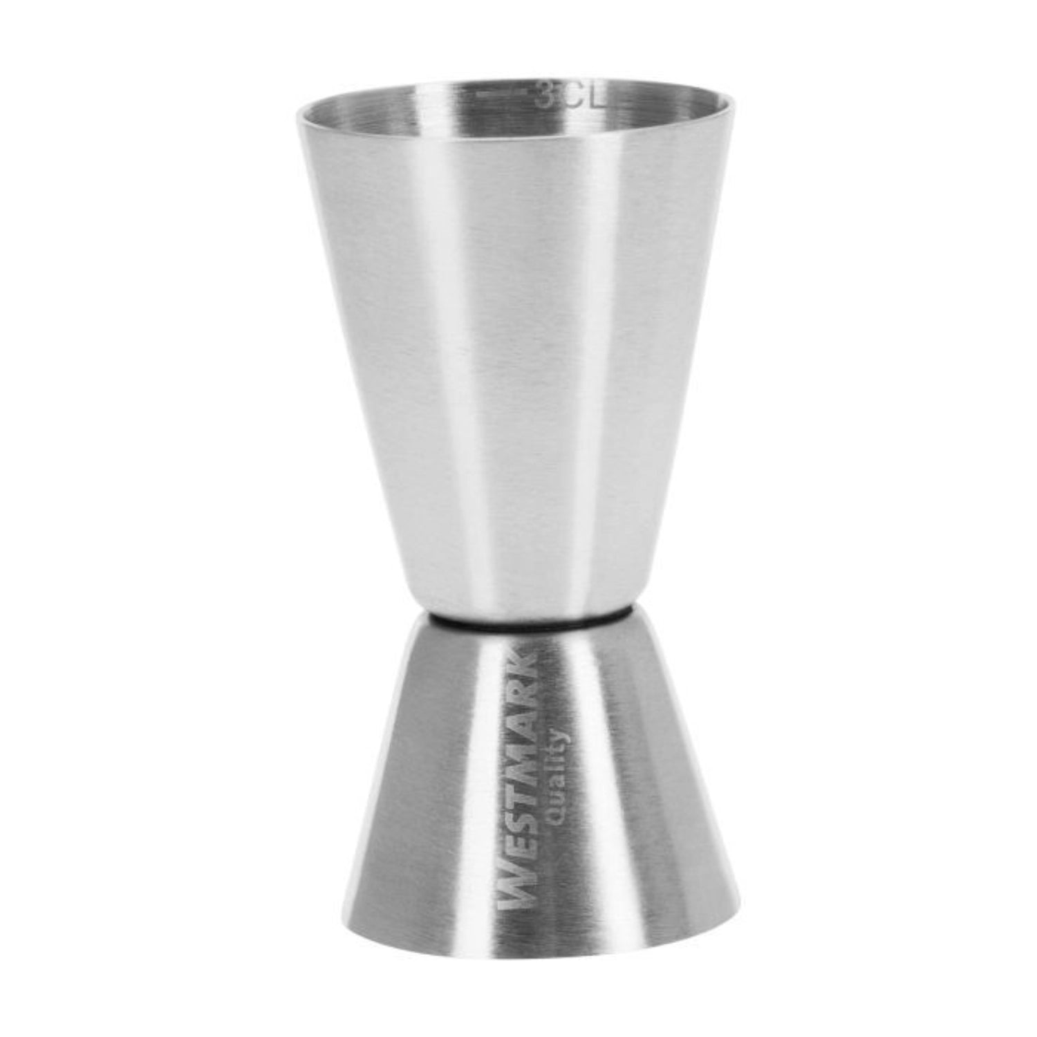 Praktischer Barmass von Westmark für präzises Messen von 2 und 3 cl, ideal für Cocktails und Mixgetränke, aus hochwertigem Edelstahl.