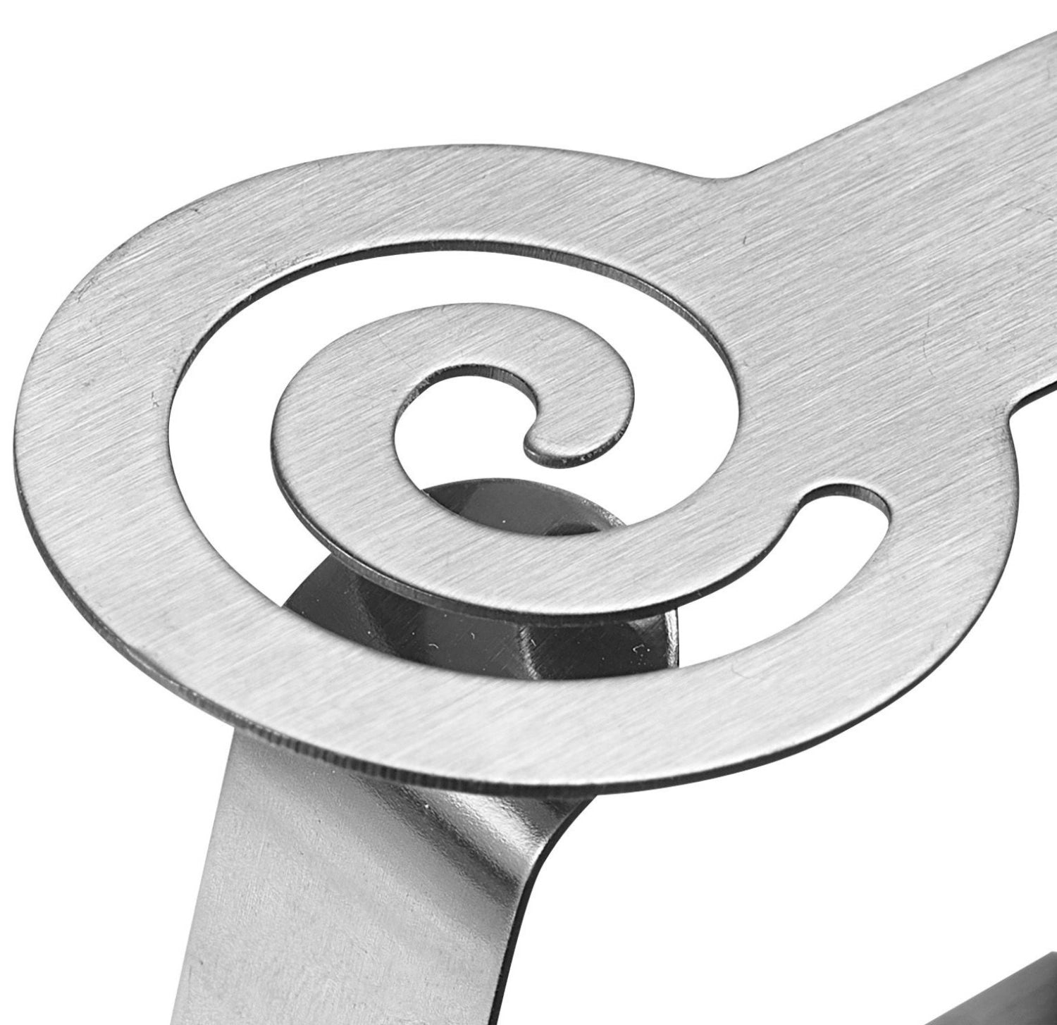 Elegantes 4er Set Spiral-Tischtuchklammern aus Edelstahl von Westmark, ideal für eine stilvolle und sichere Tischdeckenbefestigung bei Festen und im Alltag.