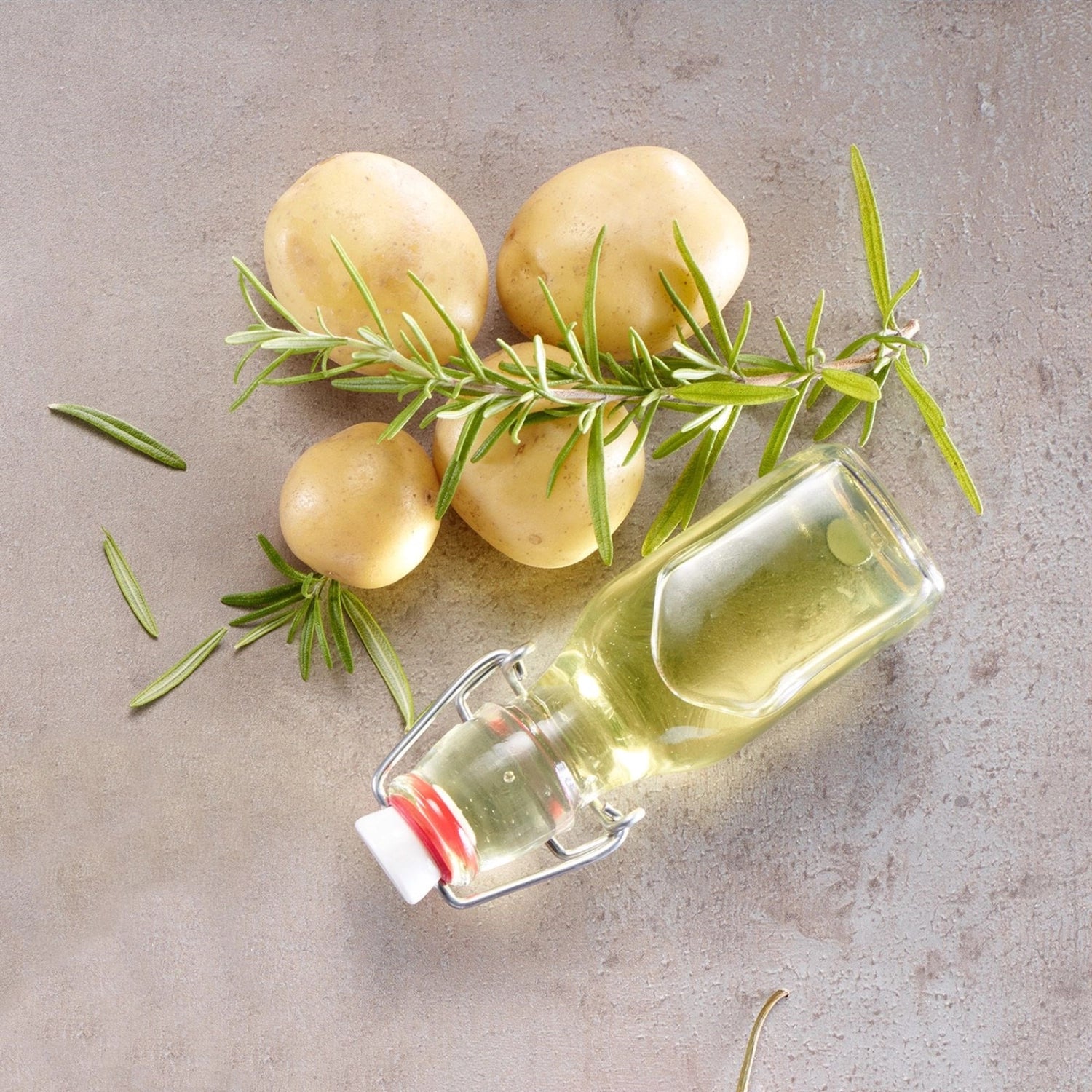 Eckige 125ml Bügelverschlussflasche von Westmark, ideal für die sichere und elegante Lagerung von Flüssigkeiten und Getränken.