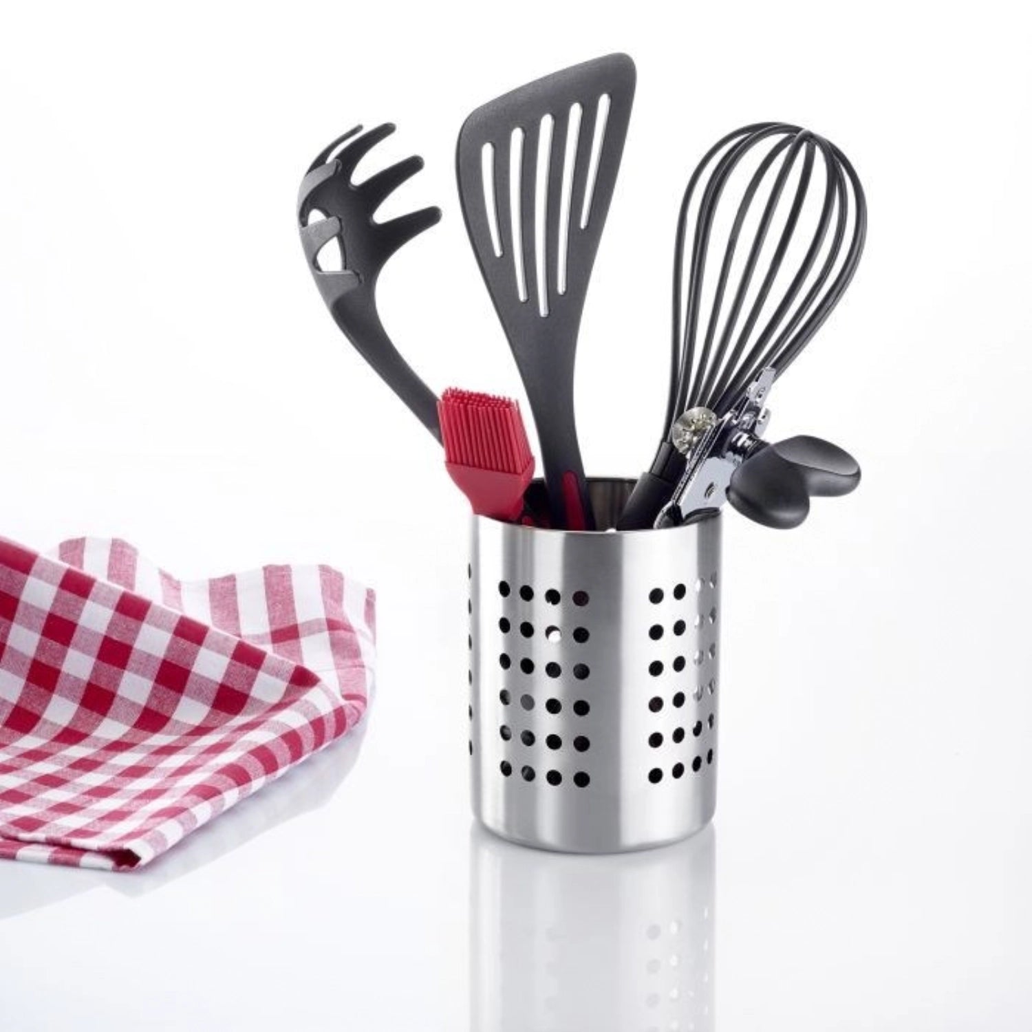 Praktischer Besteckkorb von Westmark mit einem Durchmesser von 100 mm, ideal für die stilvolle und platzsparende Aufbewahrung von Besteck in Gastronomie und Haushalt.