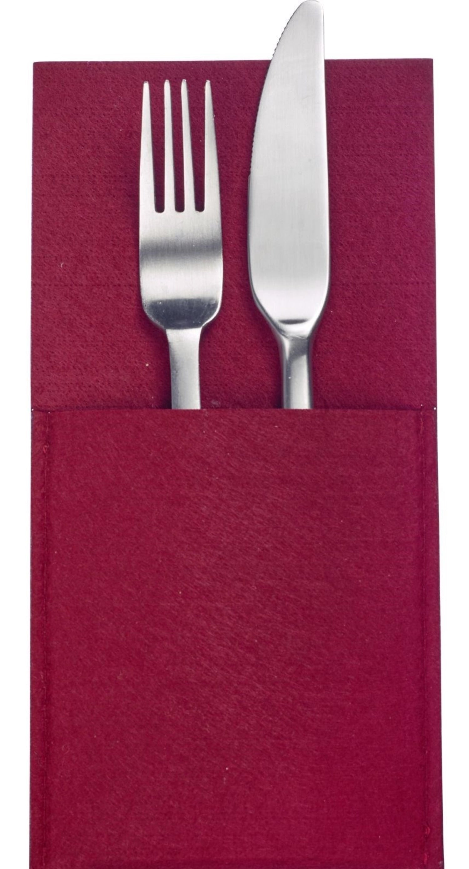 Praktisches 4er Set Bestecktaschen in leuchtendem Rot aus strapazierfähigem Polyester, perfekt für festliche Anlässe und den täglichen Gebrauch.