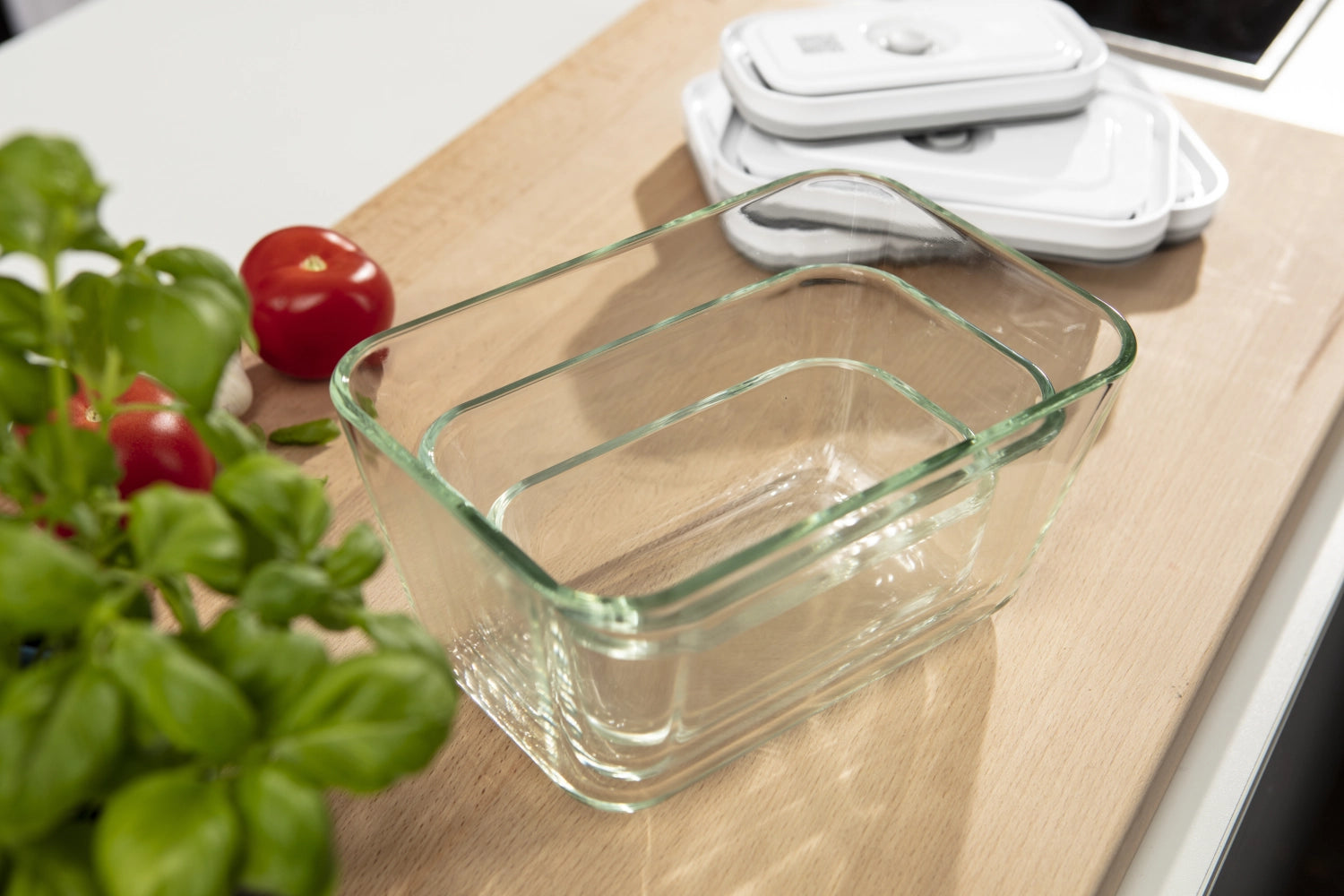 Vakuumbox M aus Glas von Zwilling Kitchen, 0.9L, 18.2x11.2x9.8 cm, ideal zur Aufbewahrung von Lebensmitteln und Frischhalten.