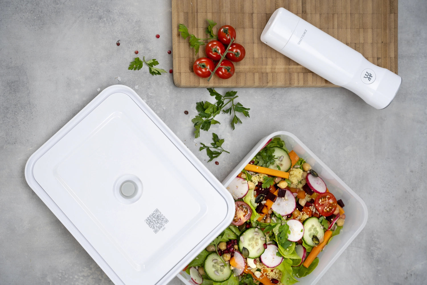 Vakuumbox M von Zwilling Kitchen aus robustem Kunststoff, ideal zur Aufbewahrung von Lebensmitteln, 18.2x11.2x9.8 cm, 0.9L.