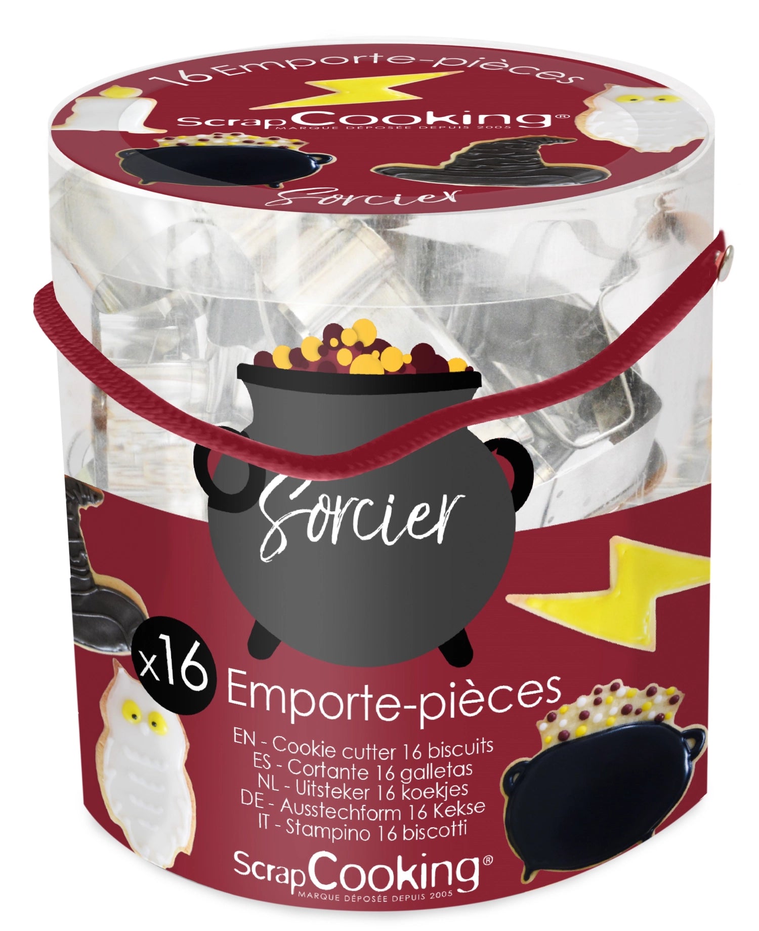 16-teiliges Ausstecher-Set "Zauberei" von Scrap Cooking, ideal für kreative Backprojekte und fantasievolle Keksdekorationen für Kinderpartys.