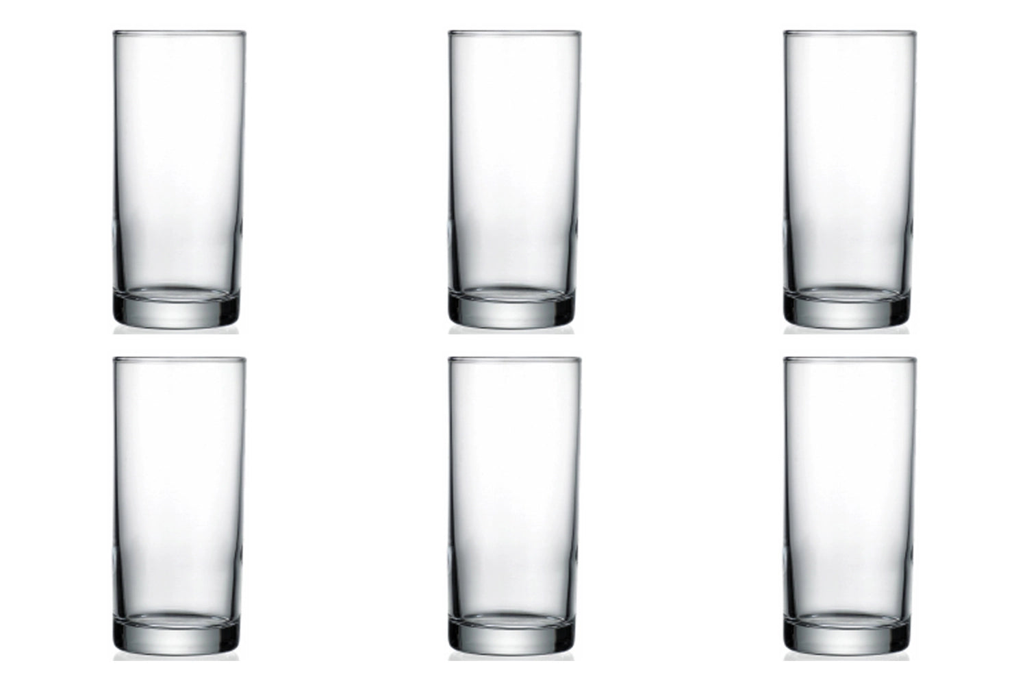 Elegantes 12er Set Amsterdam Longdrinkgläser (26cl, 12.3cm) von swizzglas, perfekt für Cocktails und erfrischende Getränke.