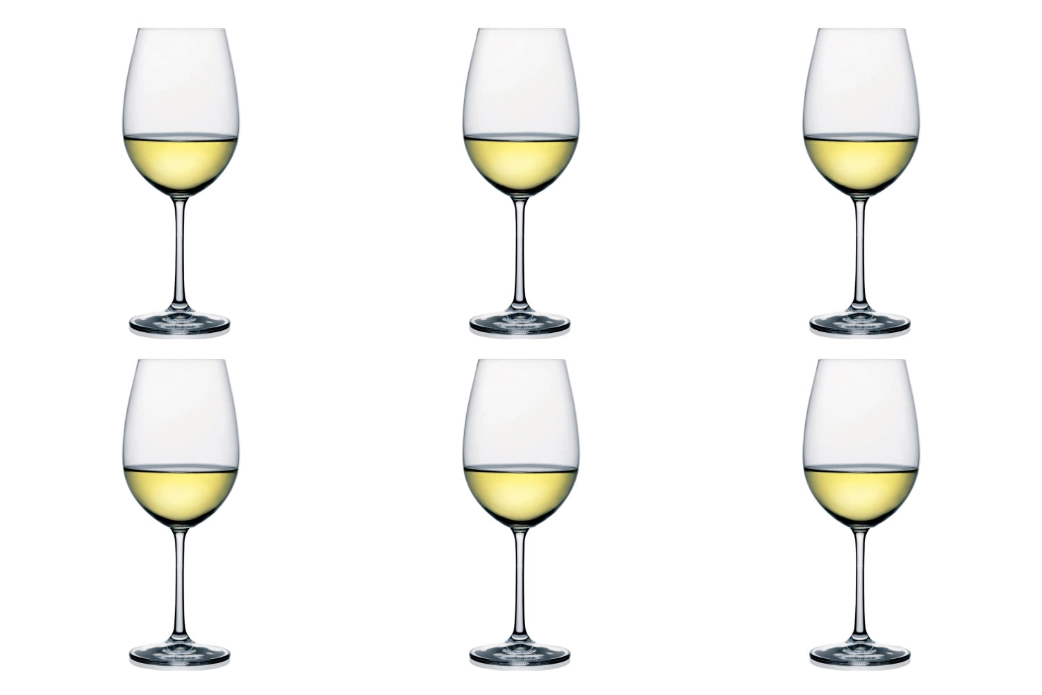 Elegantes 6er Set Weißweingläser von swizzglas, 48 cl, perfekt für stilvolle Anlässe und Weinliebhaber, mit zeitgemäßem Design und optimaler Form.